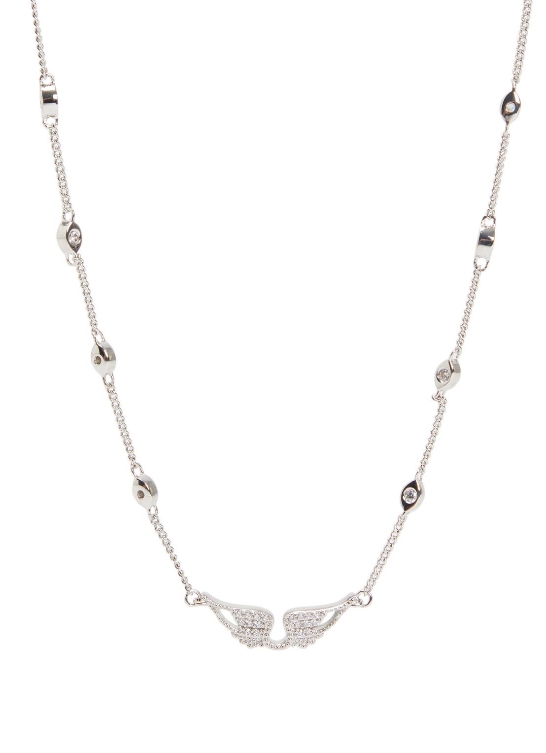 Zadig&Voltaire Rock ketting met kristal - voorkant zilver