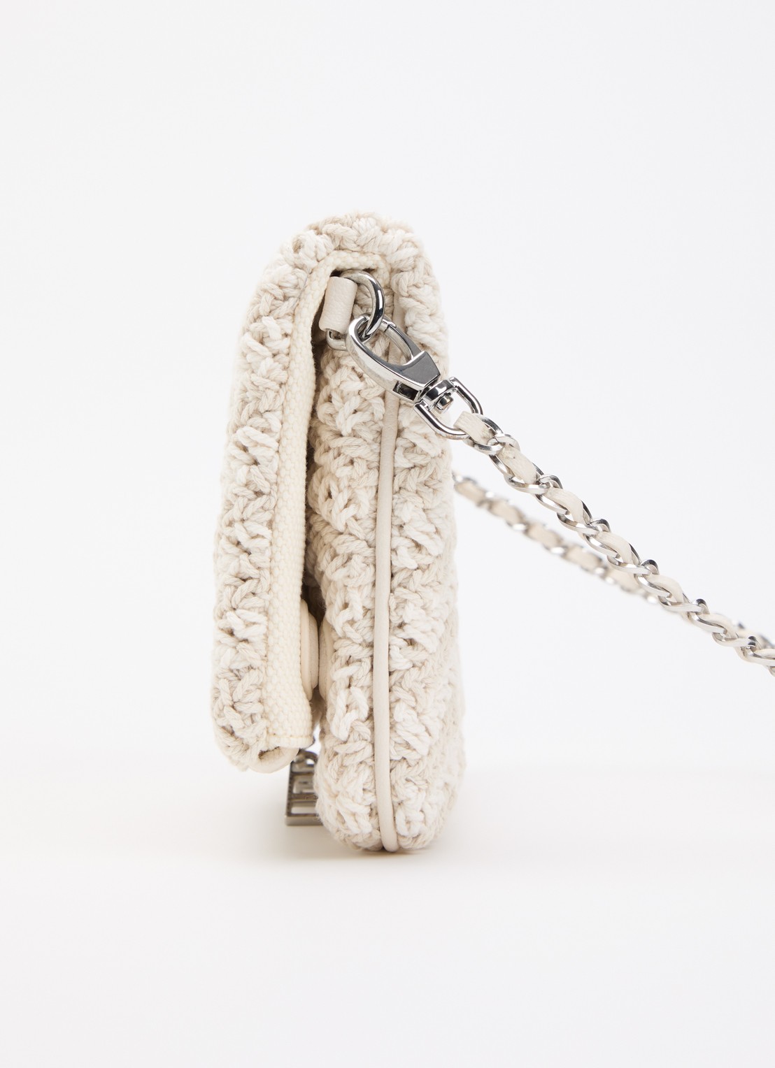 Zadig&Voltaire Rock macramé clutch met afneembare schouderriem  - detail 3 ivoor