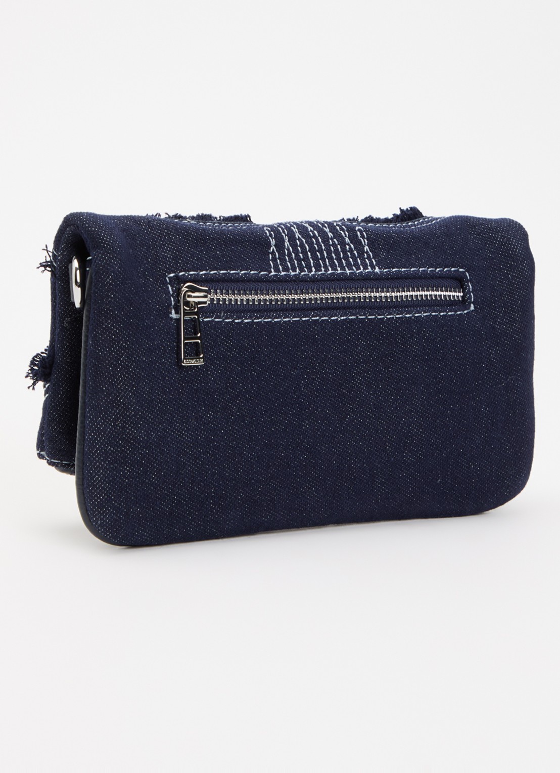 Zadig&Voltaire Rock Mini clutch van denim - achterkant donkerblauw