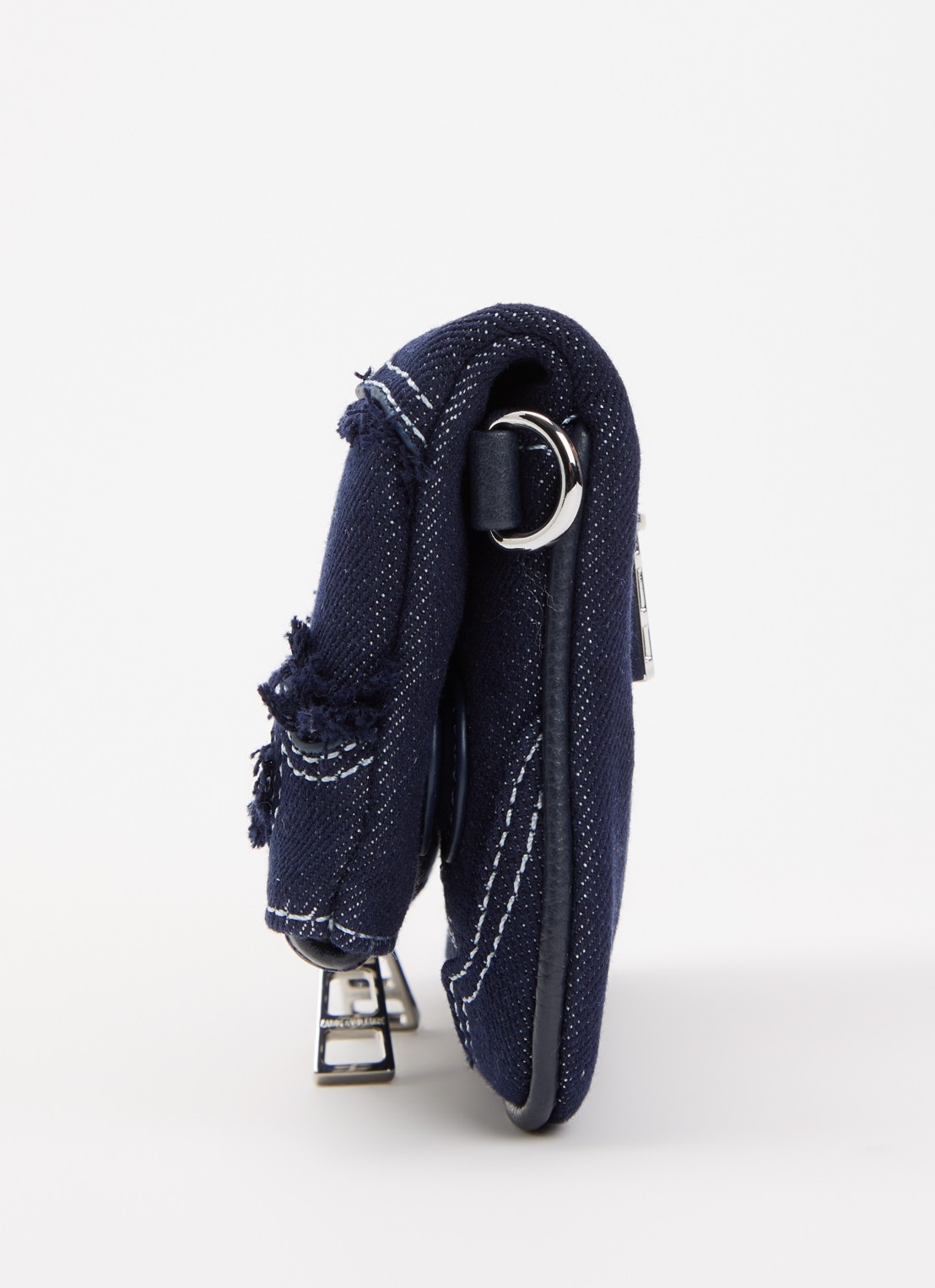 Zadig&Voltaire Rock Mini clutch van denim - detail 3 donkerblauw