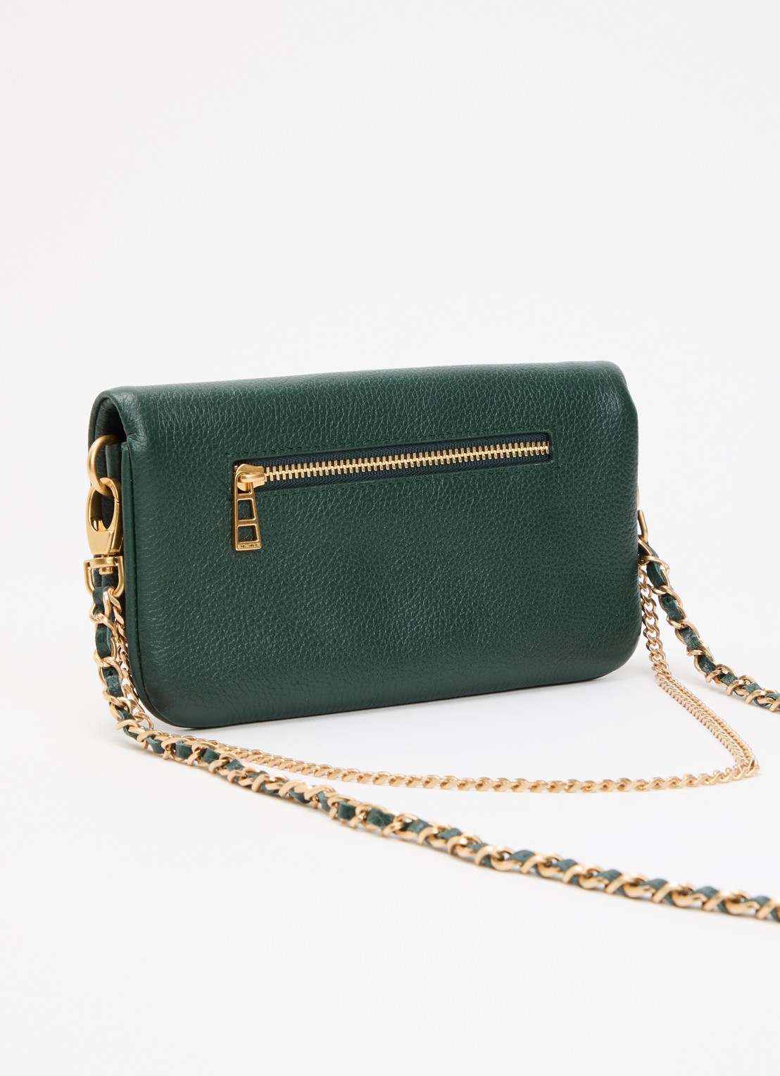 Zadig&Voltaire Rock Mini clutch van leer met afneembare schouderriem - achterkant 5 groen