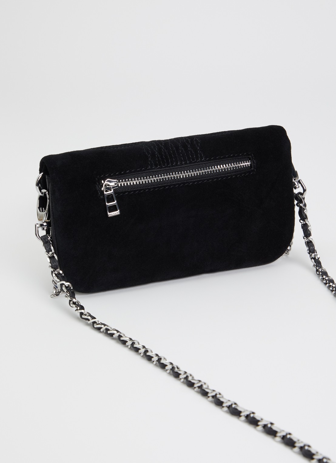 Zadig&Voltaire Rock Mini clutch van suède - achterkant 5 zwart