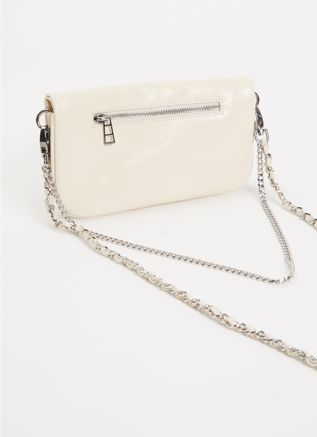 Zadig&Voltaire Rock Mini Tattoo clutch van leer - achterkant 5 ivoor