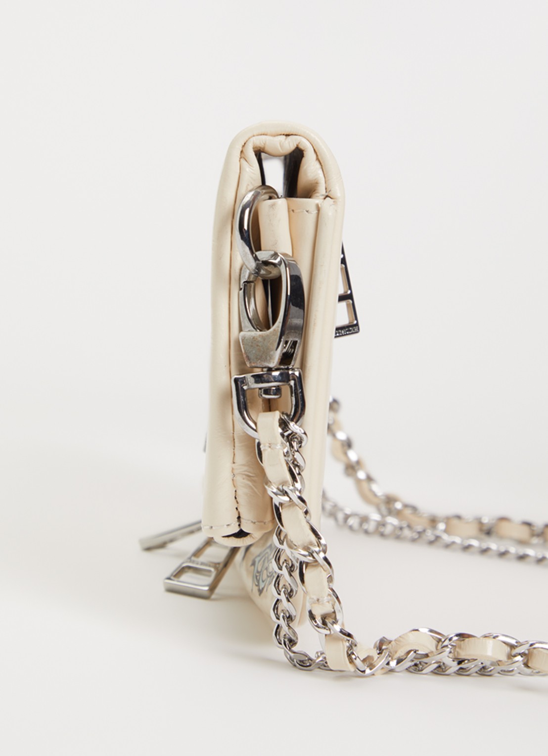 Zadig&Voltaire Rock Mini Tattoo clutch van leer - detail 3 ivoor