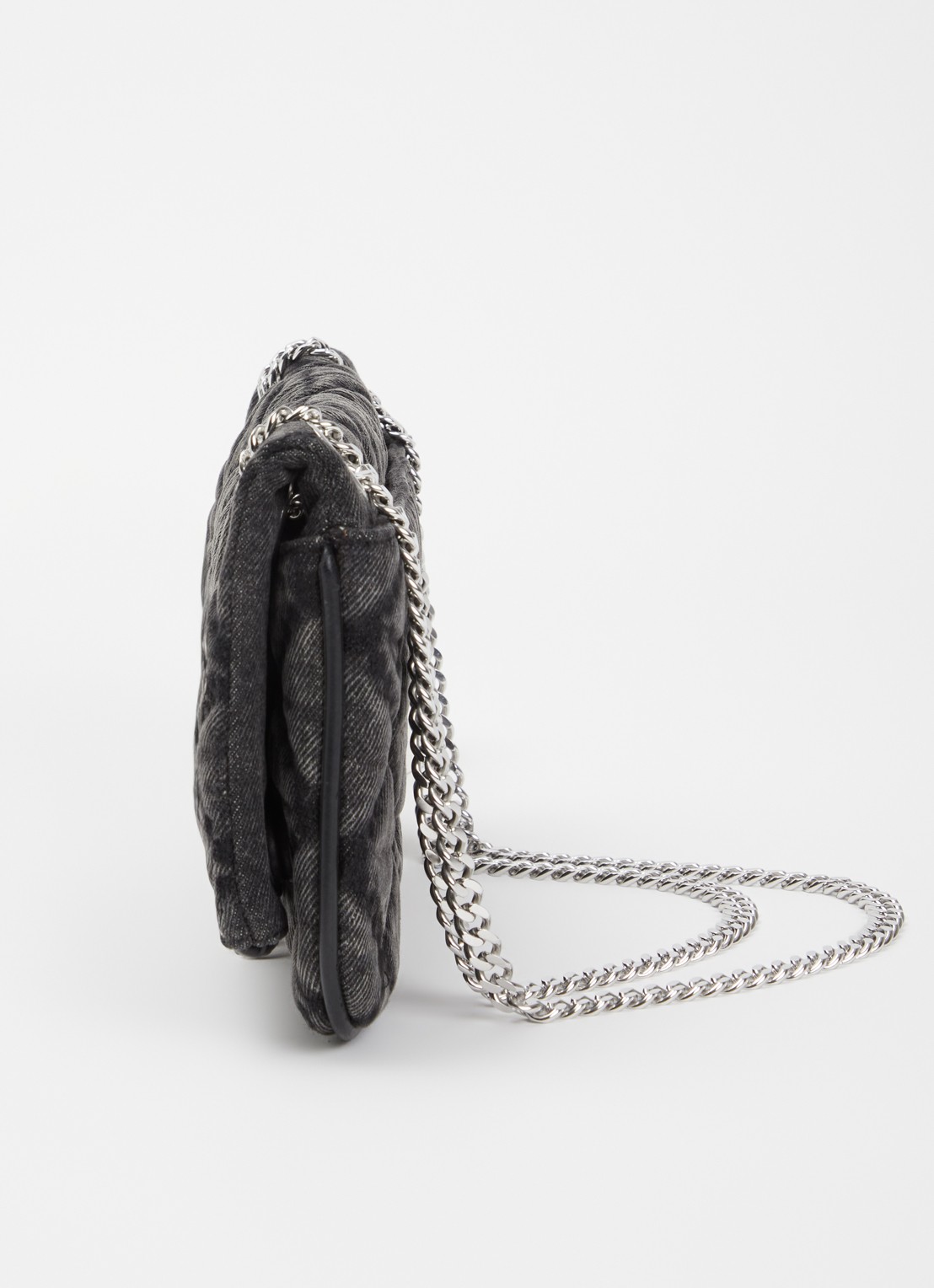 Zadig&Voltaire Rock Nano clutch van denim met afneembare schouderriem - detail 3 donkergrijs