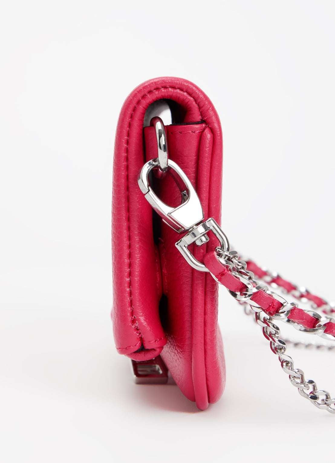 Zadig&Voltaire Rock Nano clutch van leer met afneembare schouderriem - detail 2 donkerroze