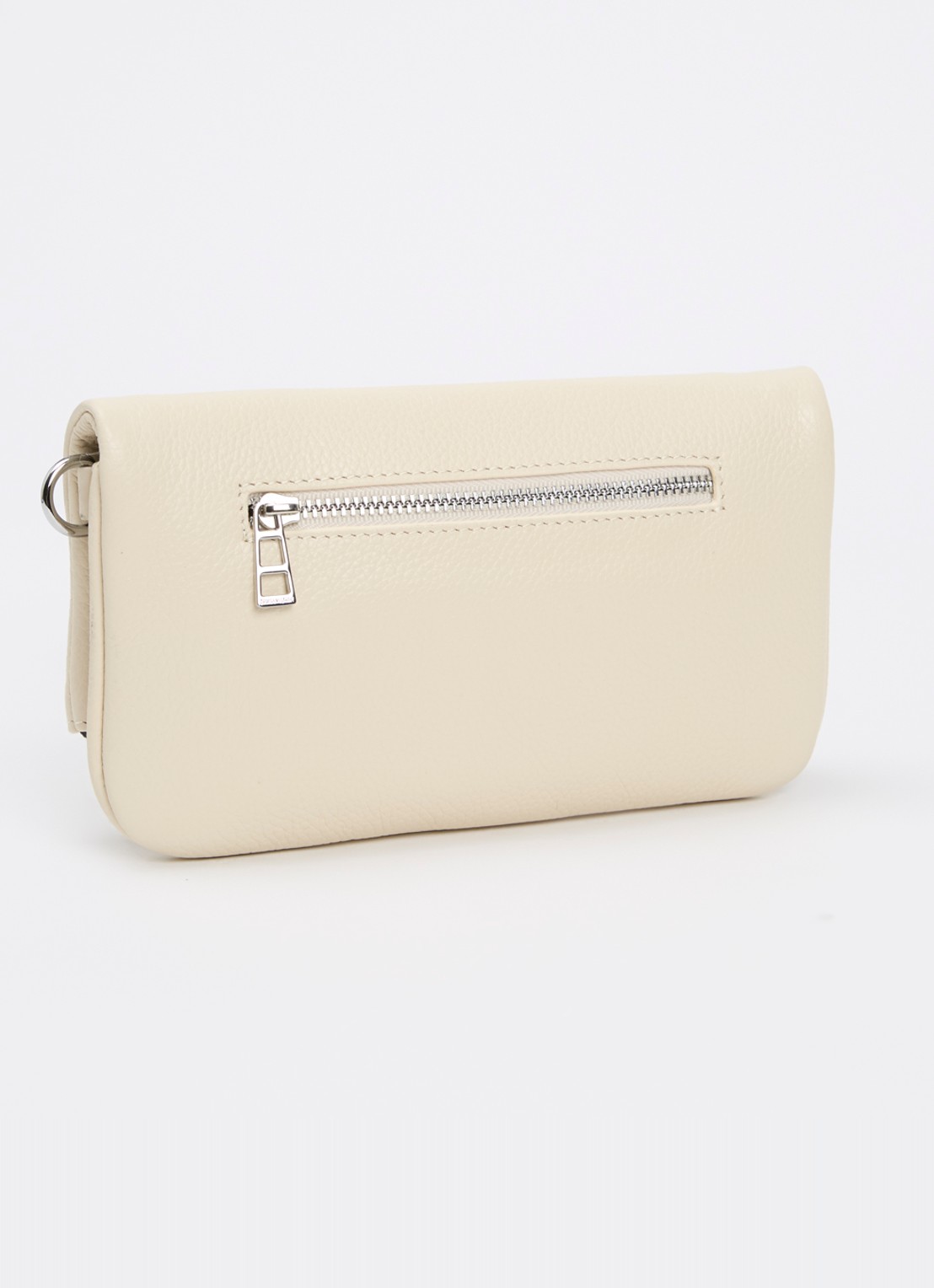 Zadig&Voltaire Rock Nano clutch van leer met afneembare schouderriem - achterkant 4 creme