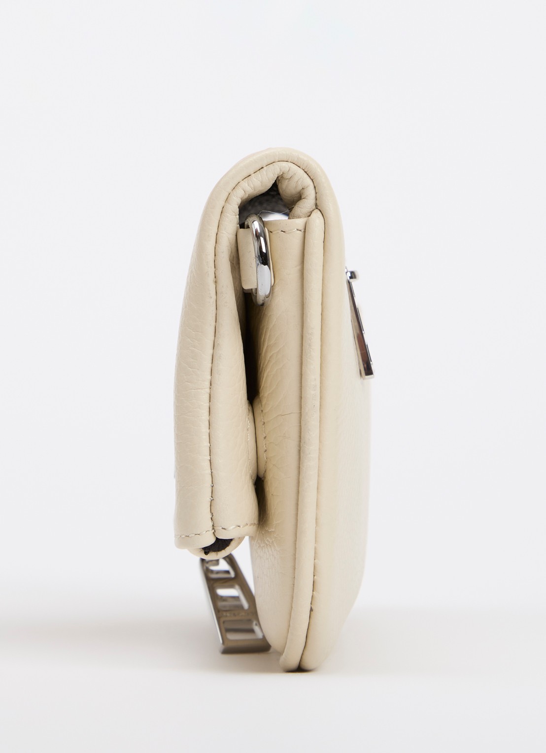 Zadig&Voltaire Rock Nano clutch van leer met afneembare schouderriem - detail 6 creme