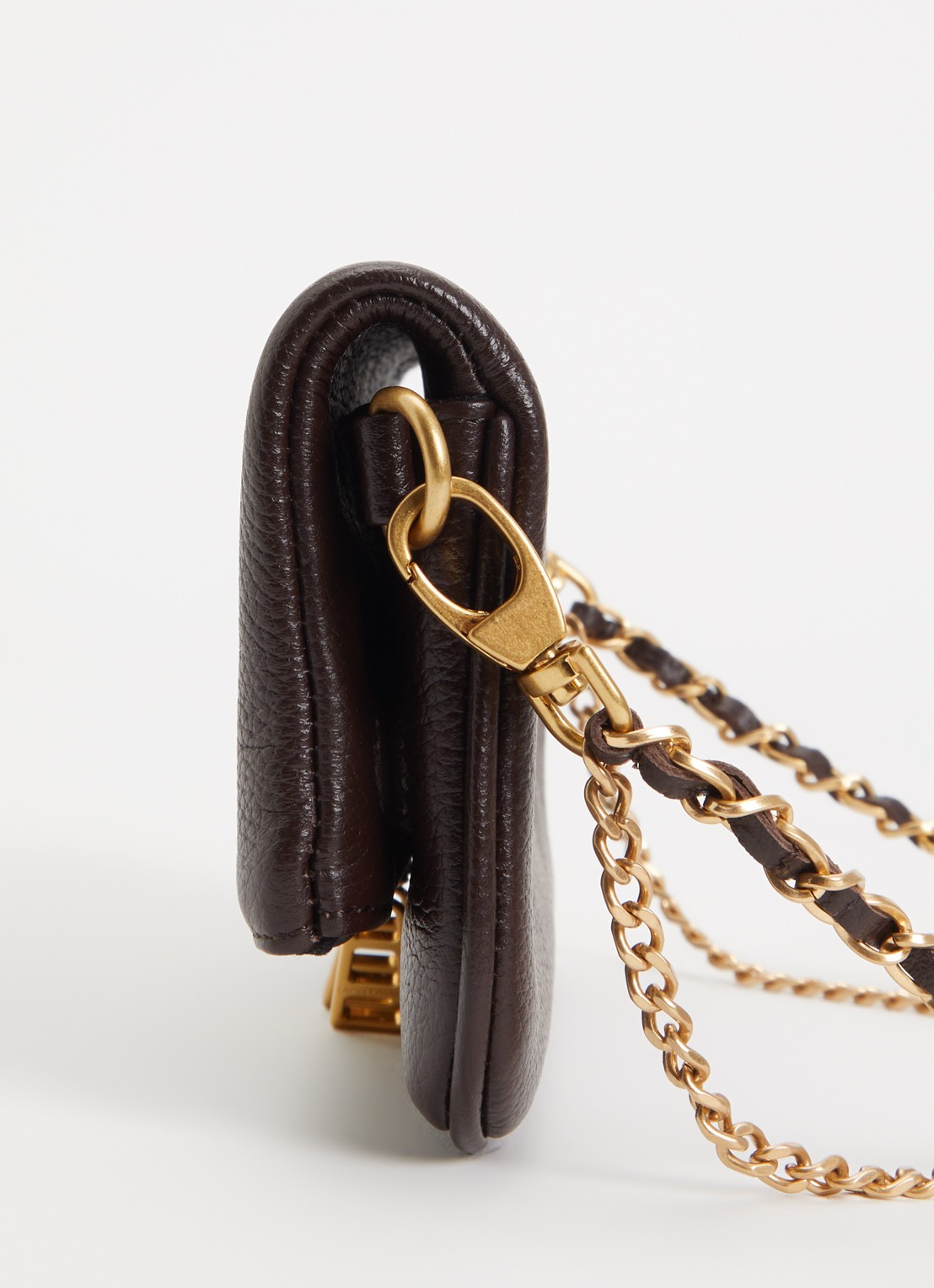 Zadig&Voltaire Rock Nano clutch van leer met afneembare schouderriem - detail 2 bruin