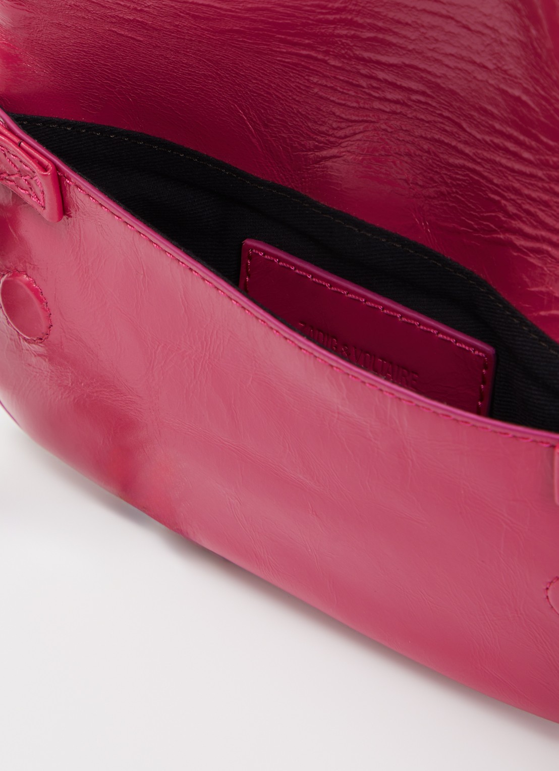 Zadig&Voltaire Rock Nano Vintage Metal clutch van leer  - detail 2 roze