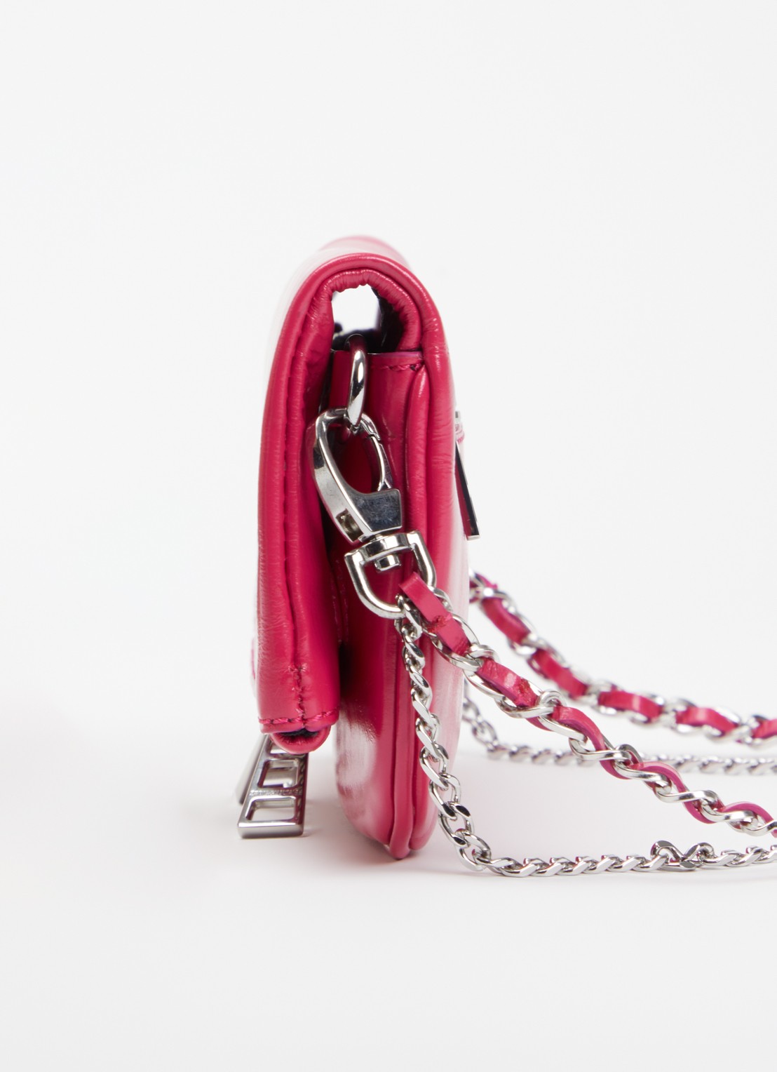 Zadig&Voltaire Rock Nano Vintage Metal clutch van leer  - detail 3 roze
