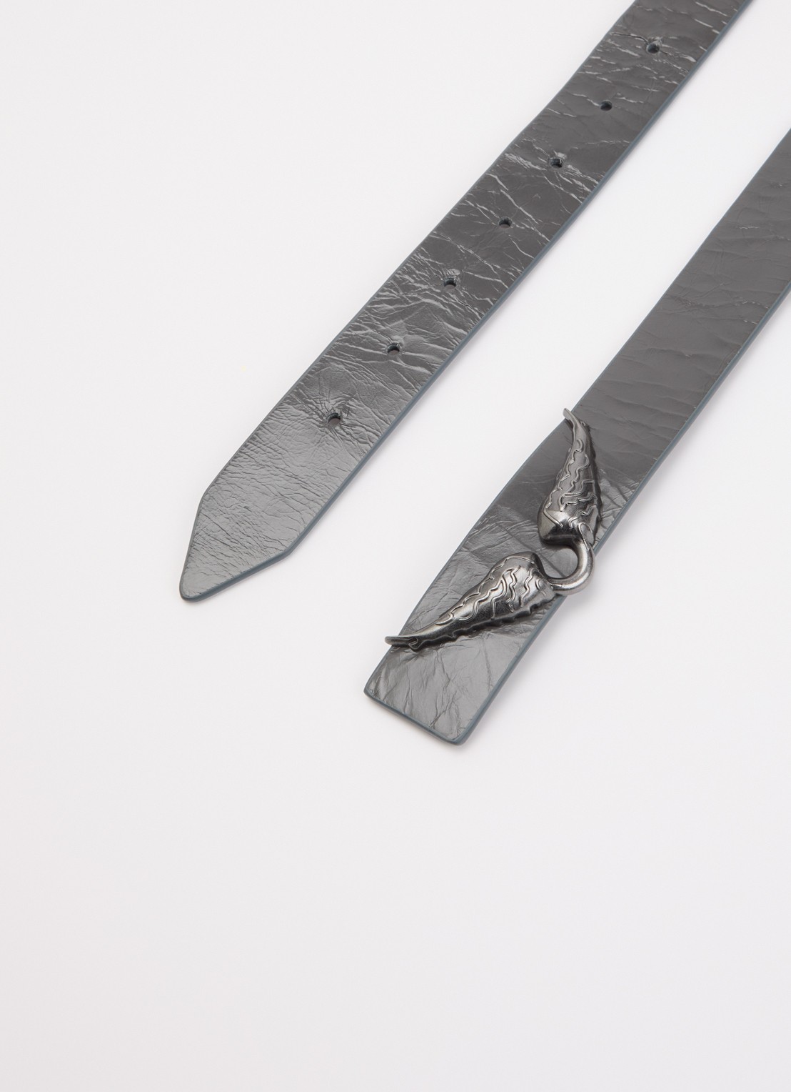 Zadig&Voltaire Rock Reversible riem van leer met logo - detail grijs
