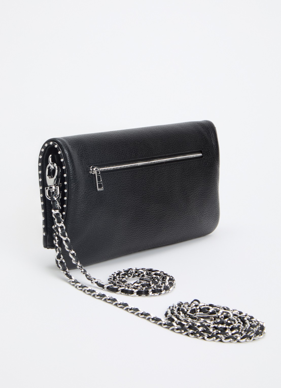 Zadig&Voltaire Rock schoudertas van leer met studs - achterkant zwart