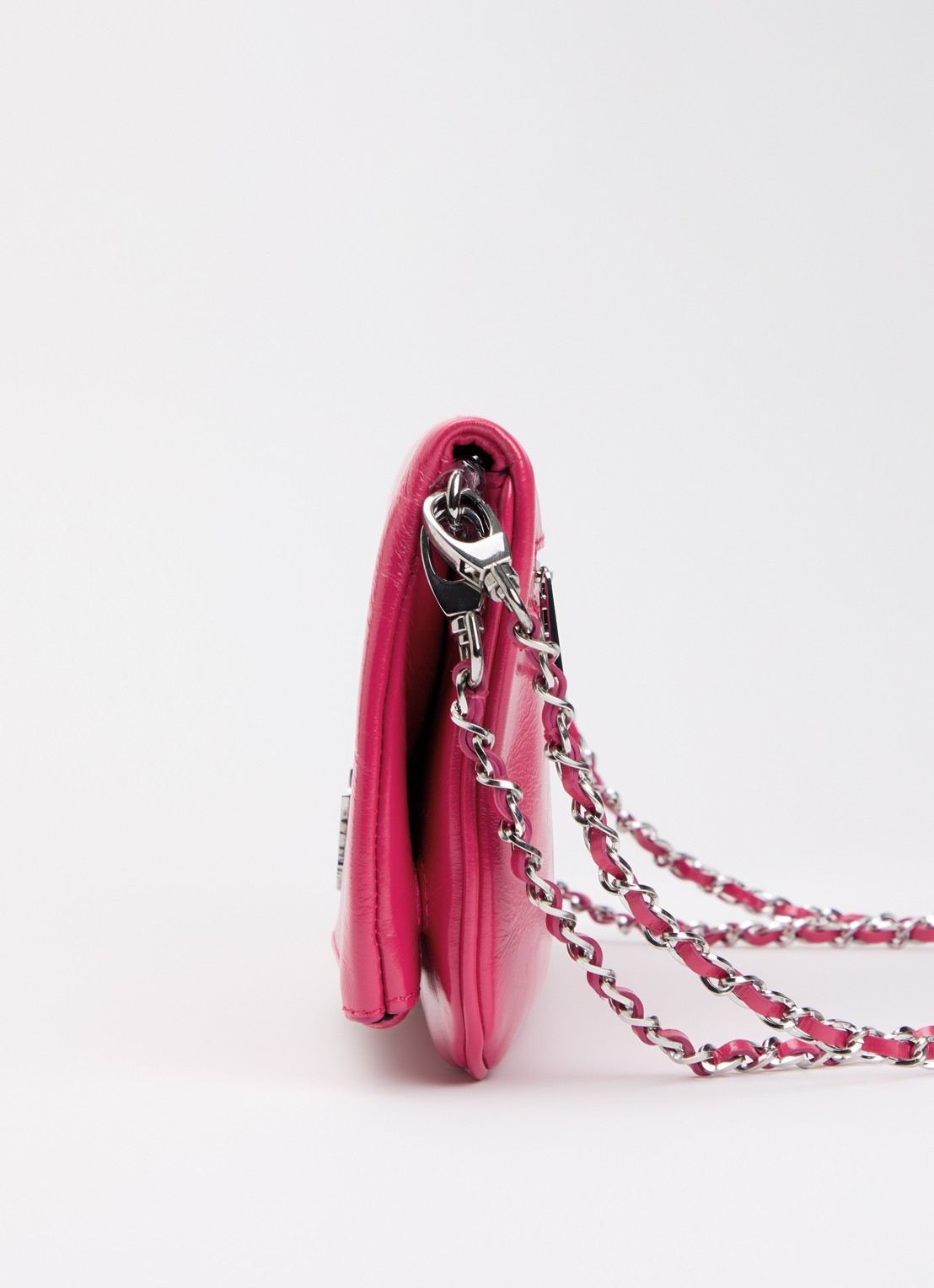 Zadig&Voltaire Rock Vintage Patent clutch van leer met afneembare schouderriem - detail 3 roze