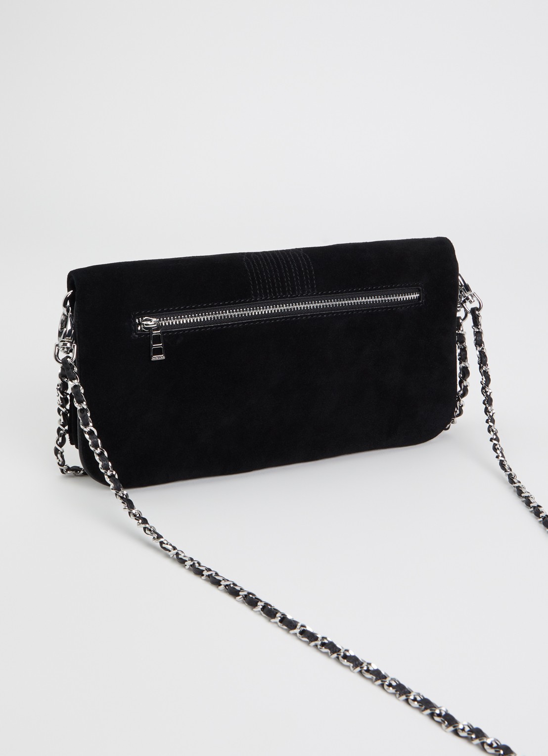 Zadig&Voltaire Rock Western clutch van suède - achterkant zwart
