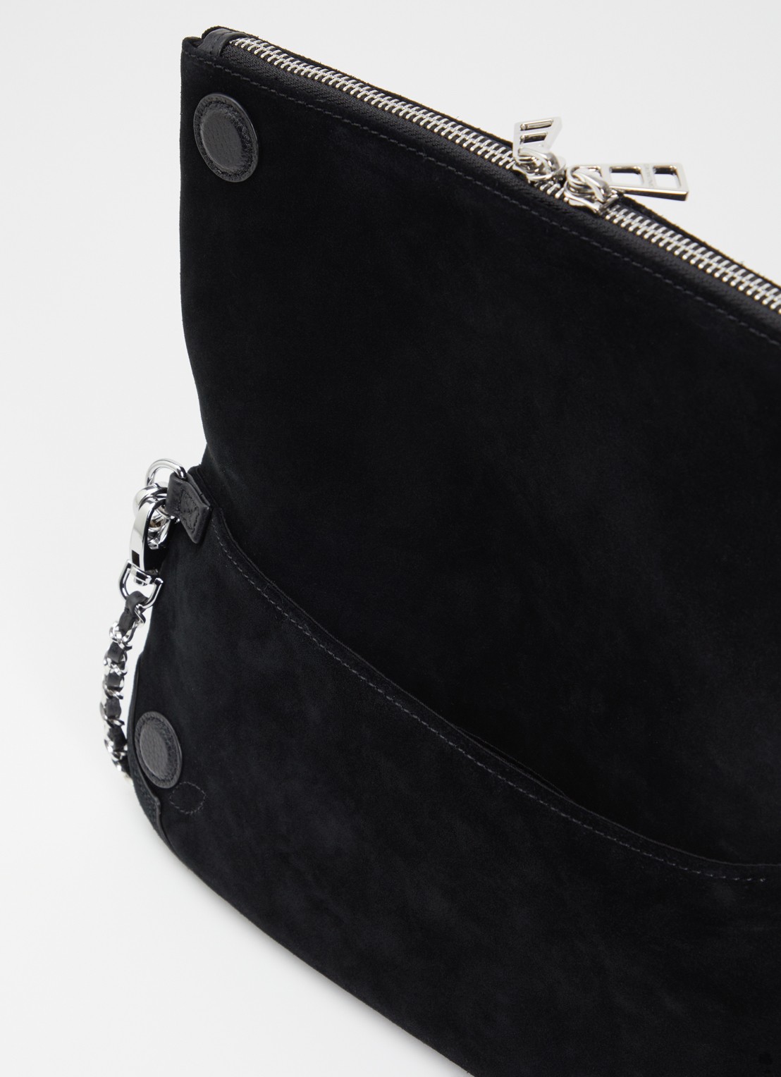 Zadig&Voltaire Rock Western clutch van suède - detail 2 zwart