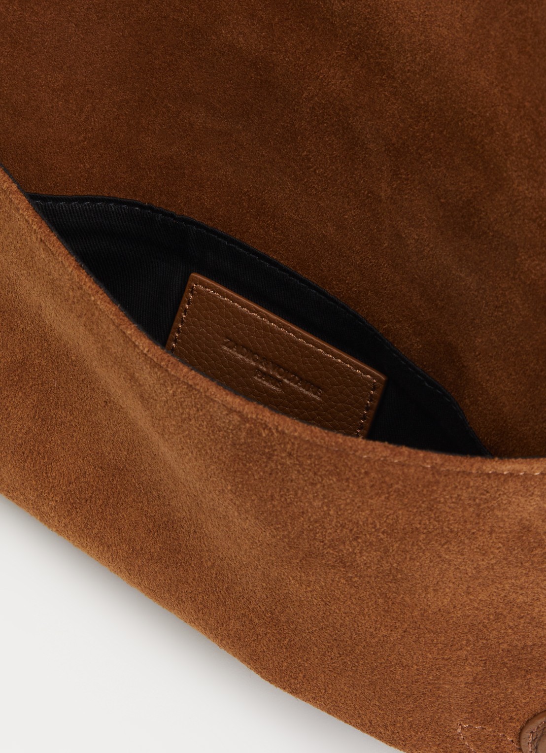 Zadig&Voltaire Rock Western clutch van suède - detail 3 cognac