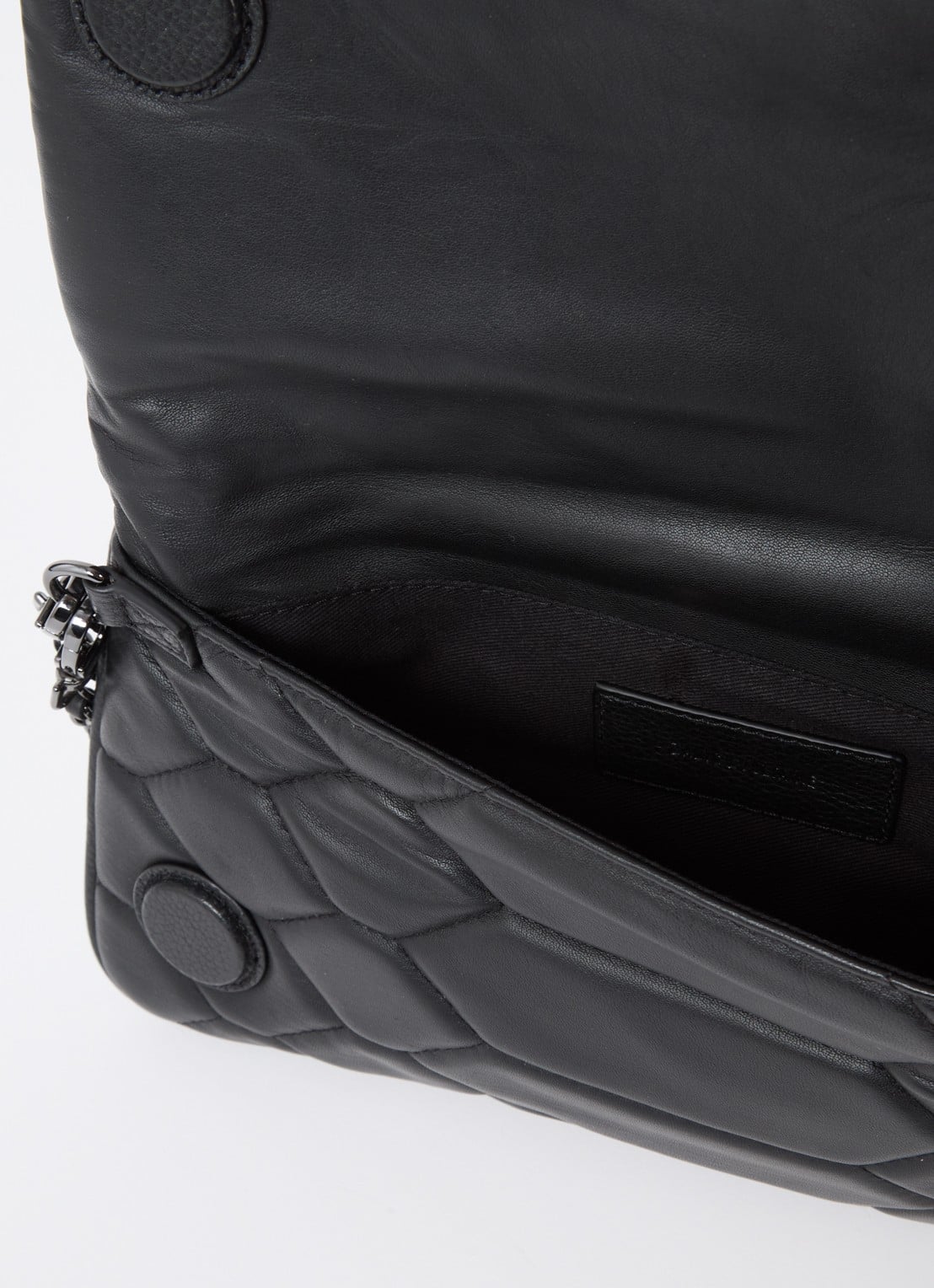 Zadig&Voltaire Rock XL schoudertas van leer - detail zwart