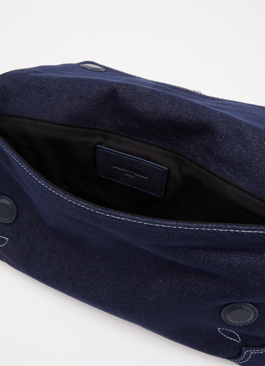 Zadig&Voltaire Rocky II schoudertas van denim met borduring en logo  - detail 2 indigo