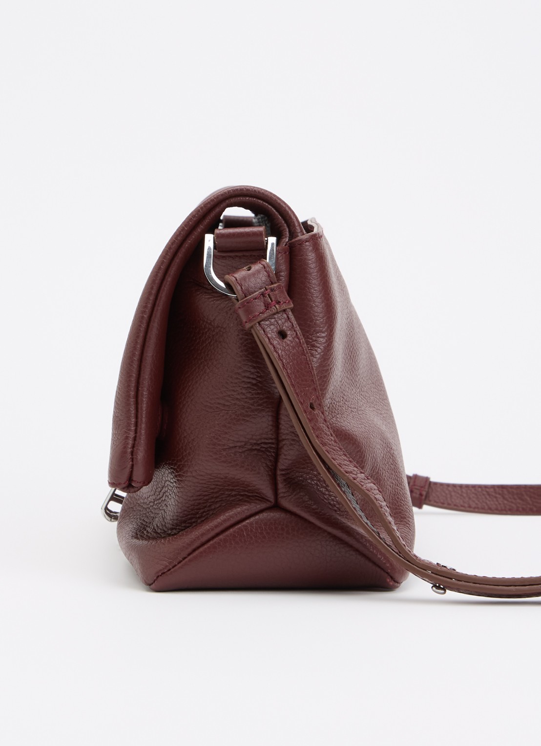 Zadig&Voltaire Rocky II schoudertas van leer met logo - detail 3 bordeauxrood