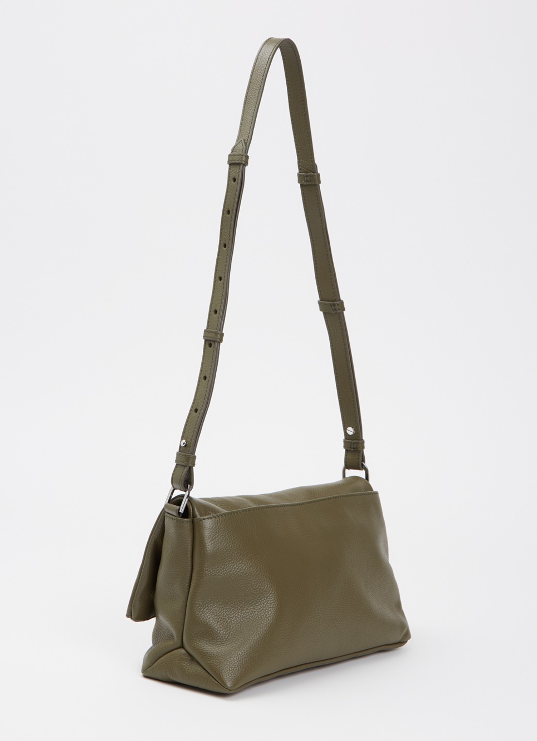 Zadig&Voltaire Rocky II schoudertas van leer met logo - achterkant 7 bronsgroen