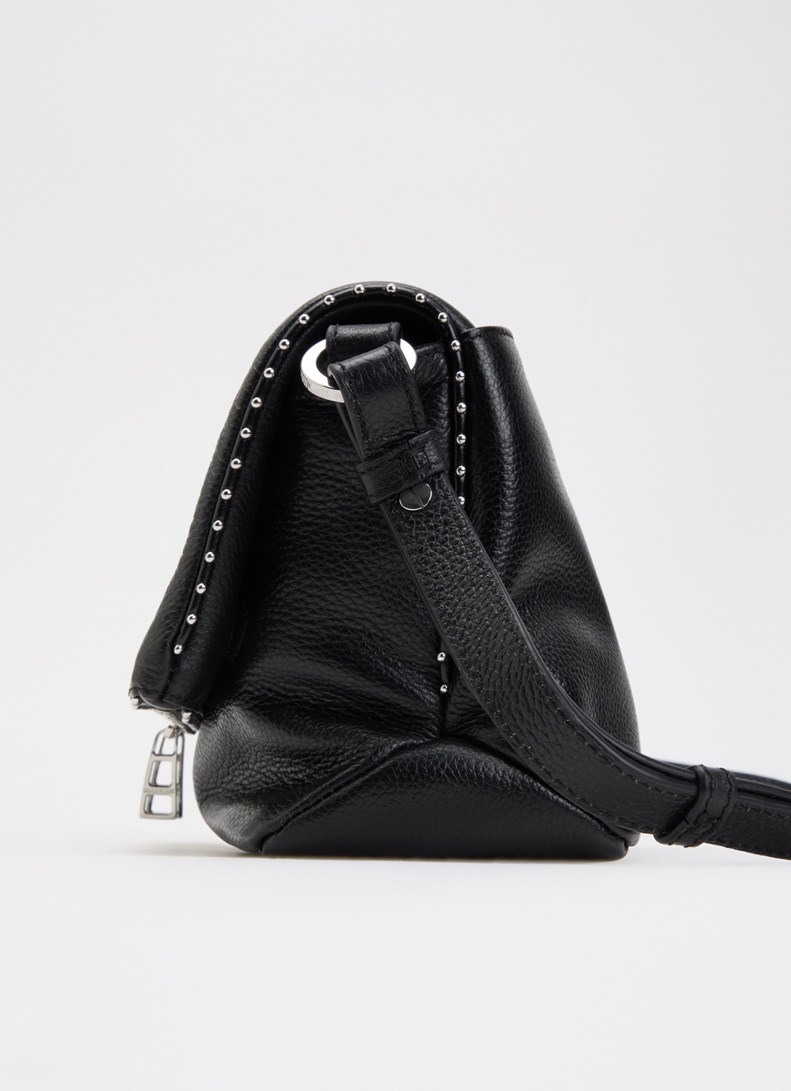 Zadig&Voltaire Rocky II schoudertas van leer met verstelbare schouderriem - detail 2 zwart