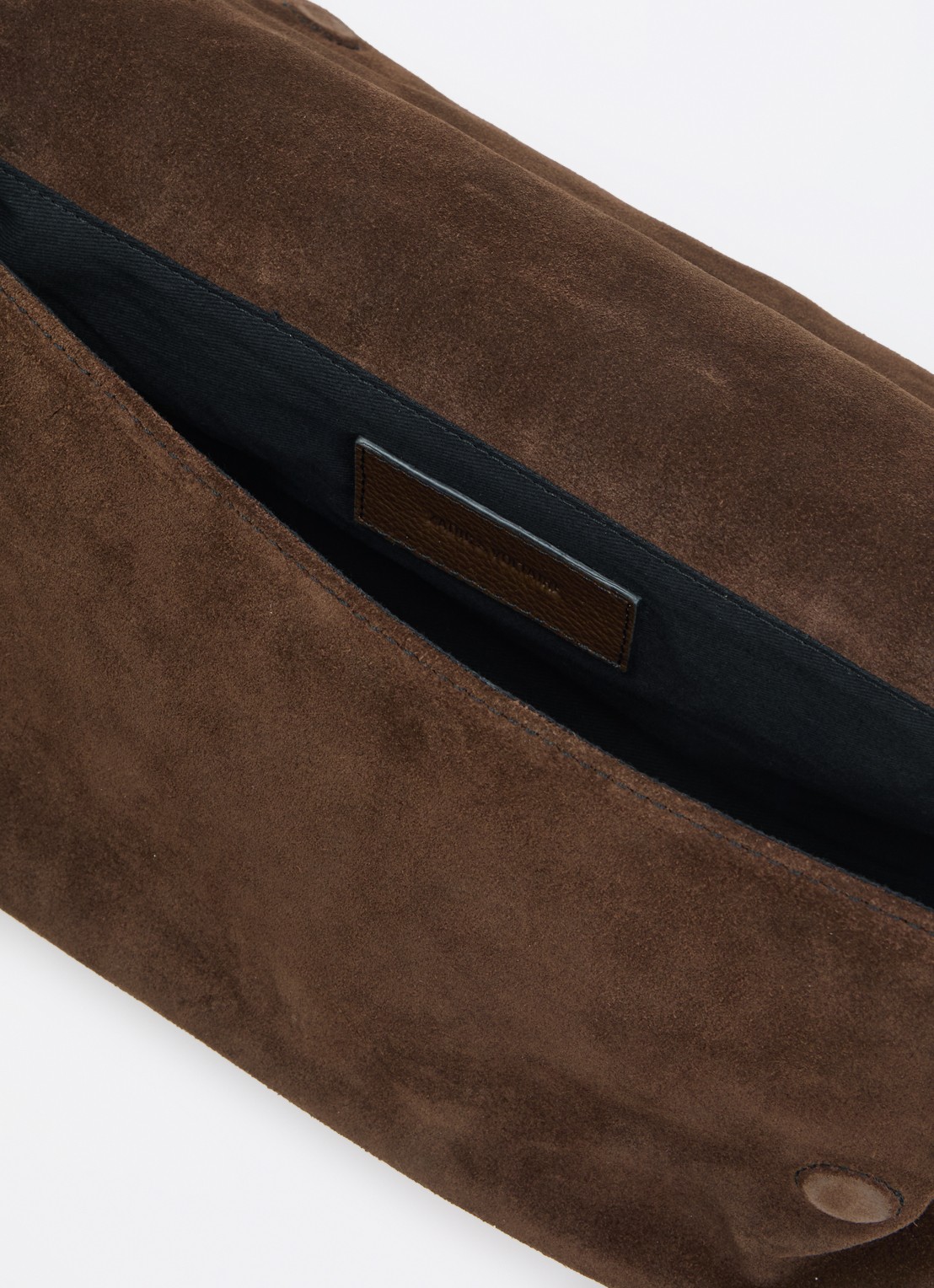 Zadig&Voltaire Rocky II schoudertas van suède met verstelbare schouderriem - detail bruin