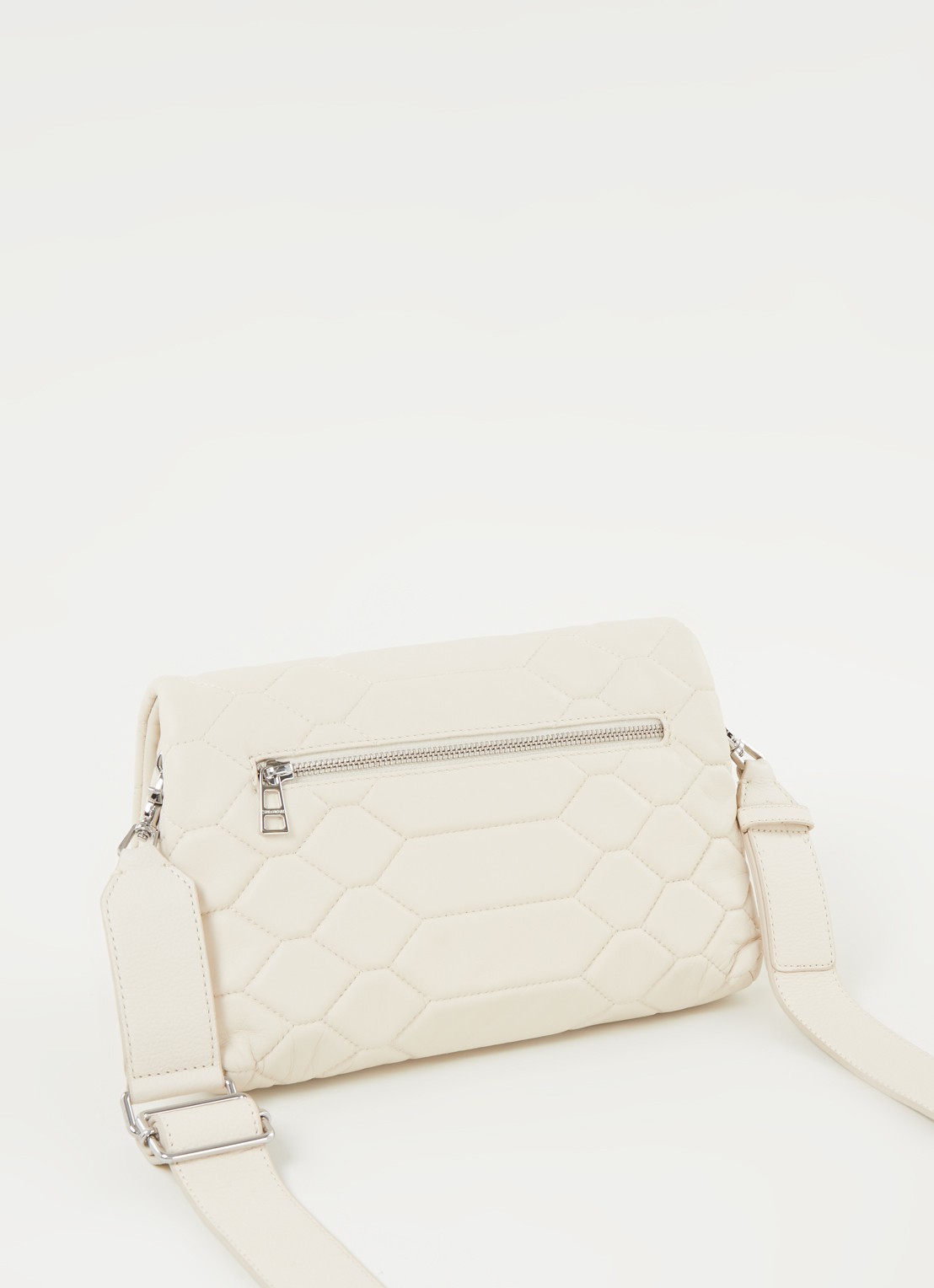 Zadig&Voltaire Rocky XL schoudertas van lamsleer - achterkant 2 gebroken wit