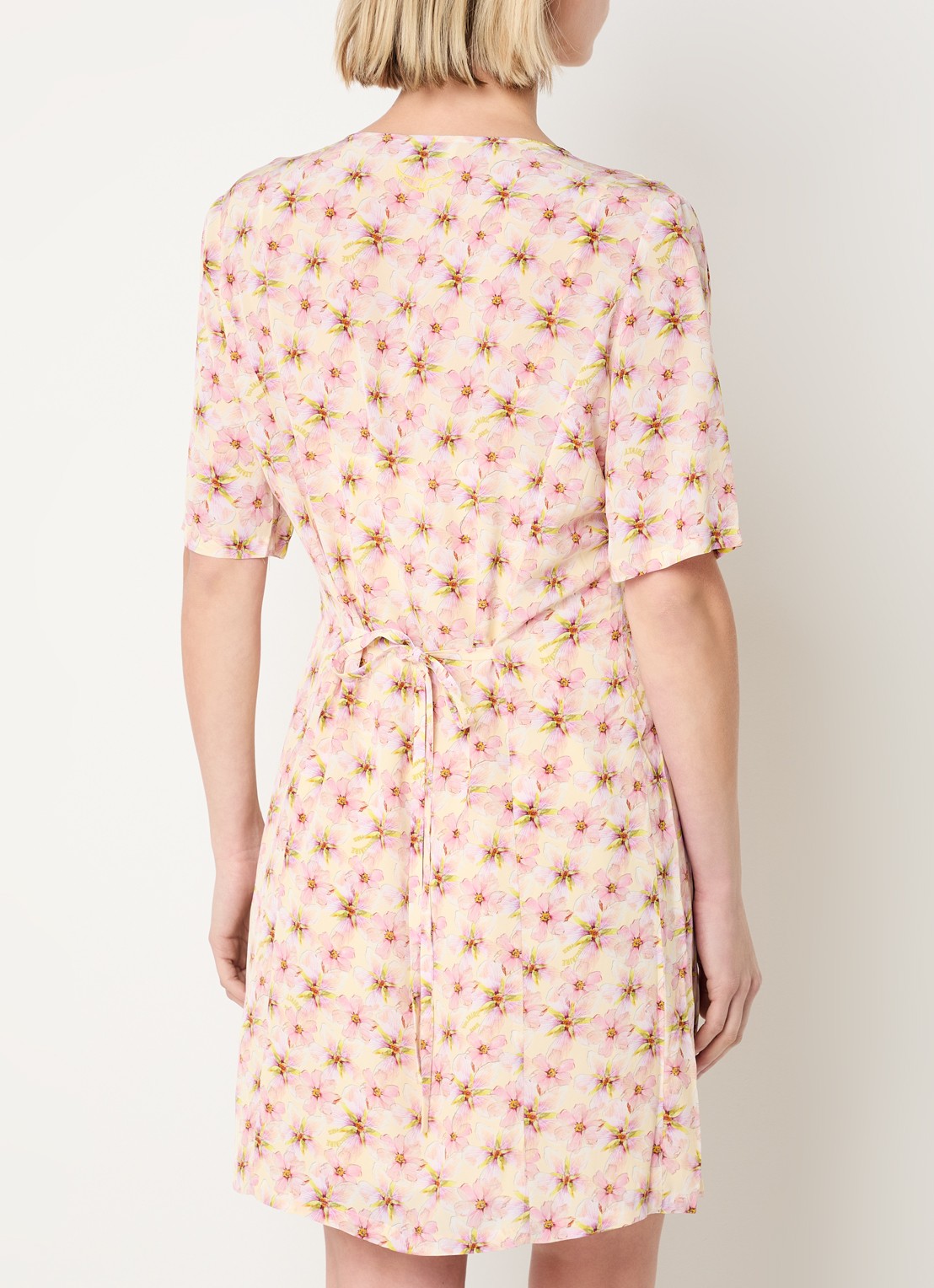 Zadig&Voltaire Rodalas smooth mini tuniekjurk met bloemenprint - achterkant roze