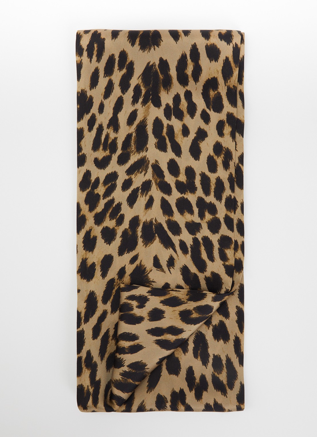 Zadig&Voltaire Rosie Leo sjaal van zijde met panterprint 15 x 230 cm  - voorkant 3 bruin
