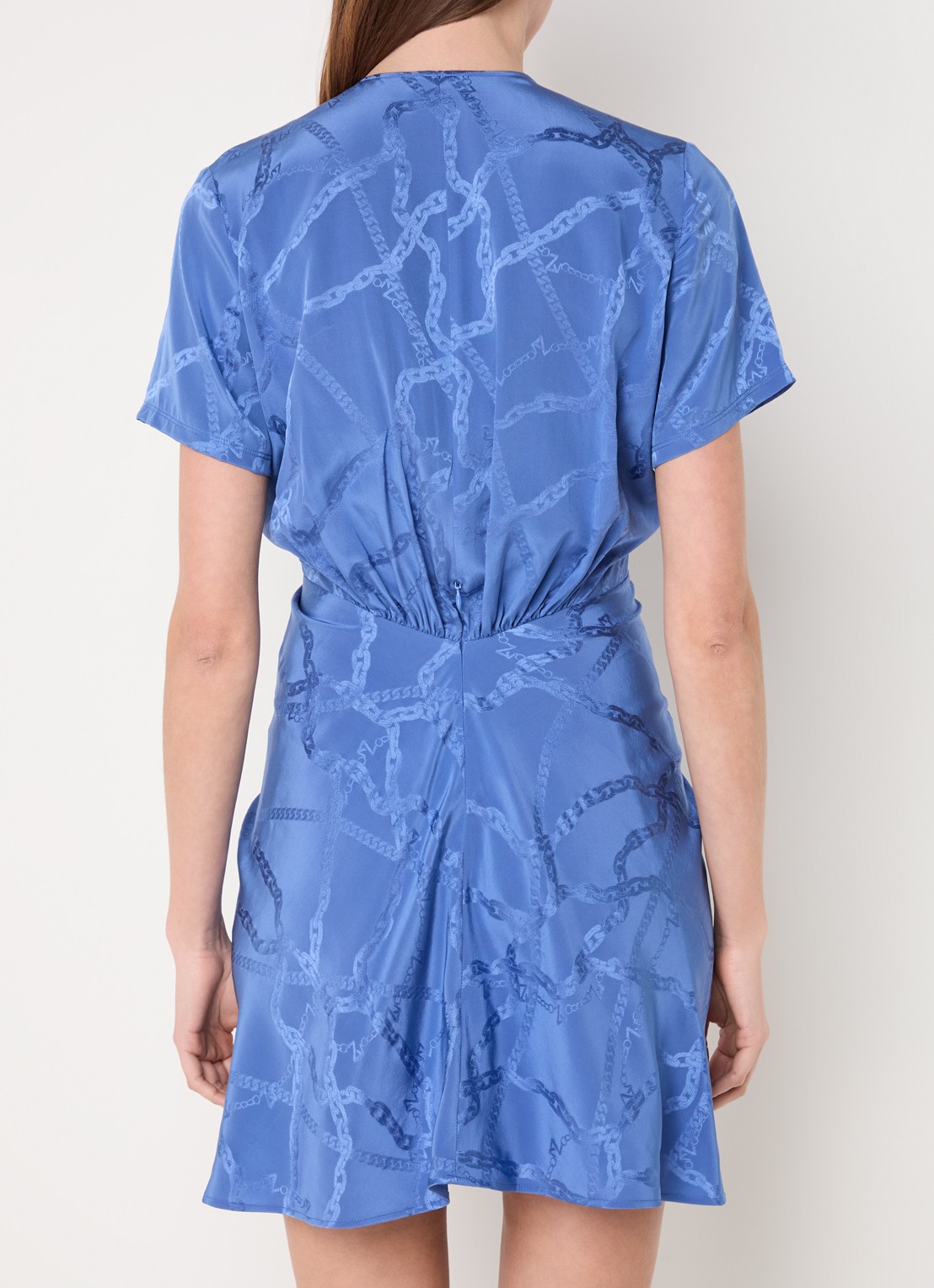 Zadig&Voltaire Rozom mini tuniekjurk van zijde met print  - achterkant 3 middenblauw