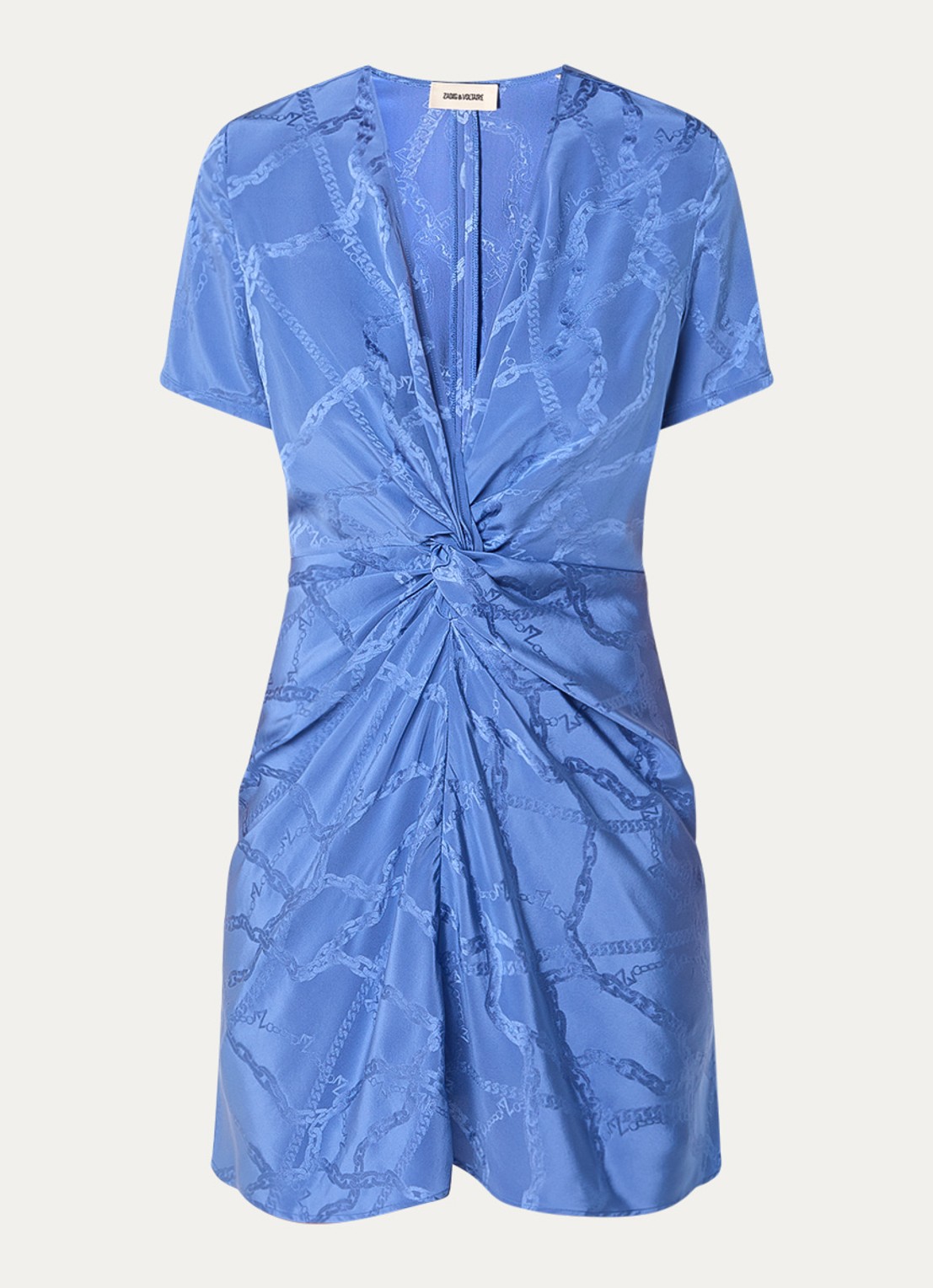 Zadig&Voltaire Rozom mini tuniekjurk van zijde met print  - voorkant 4 middenblauw