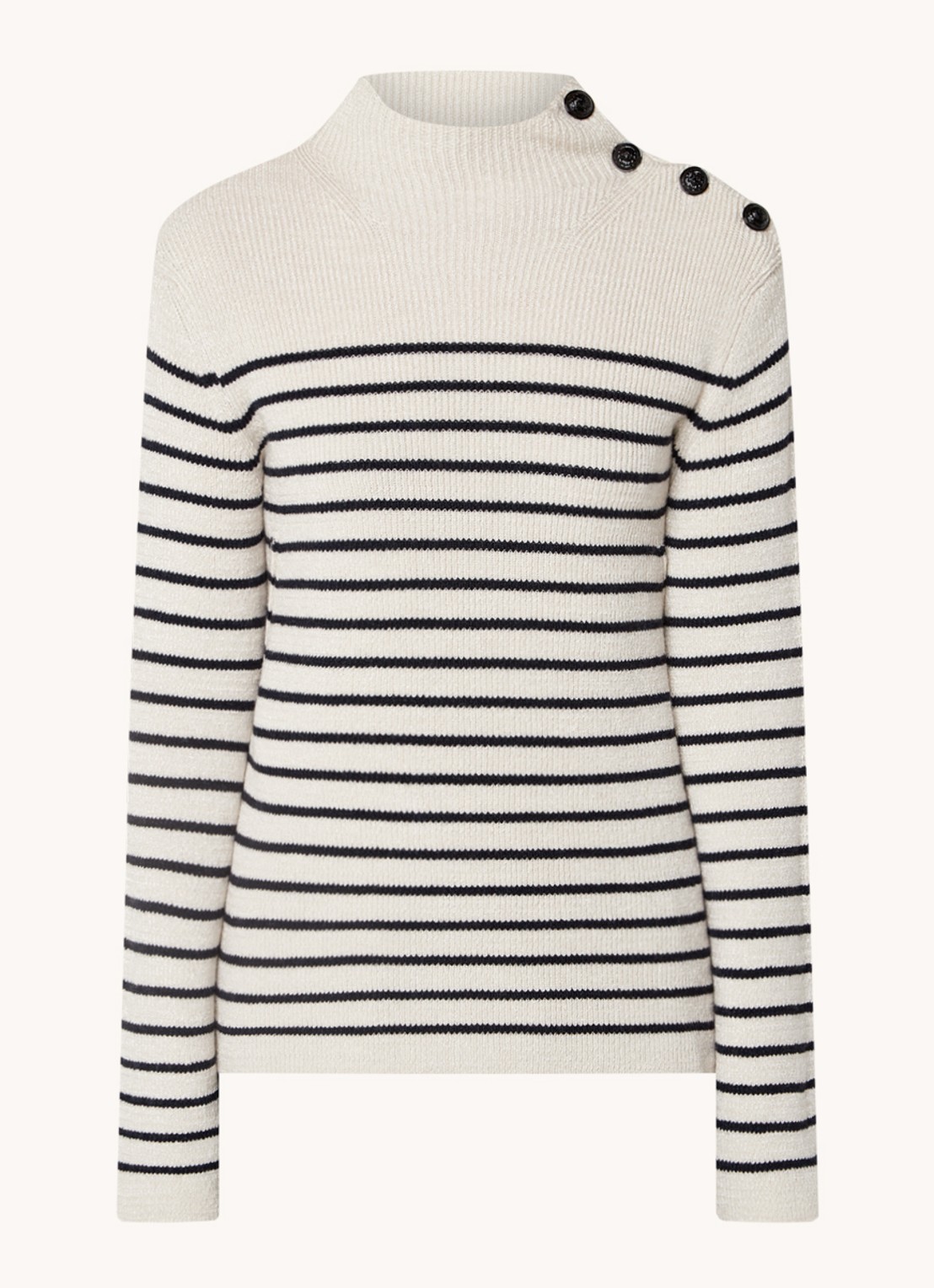 Zadig&Voltaire Sailor grofgebreide coltrui in wolblend met streepprint - voorkant undefined