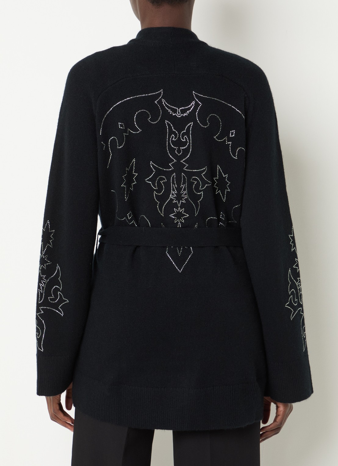Zadig&Voltaire Salomy fijngebreid vest van kasjmier met strass - achterkant 2 zwart
