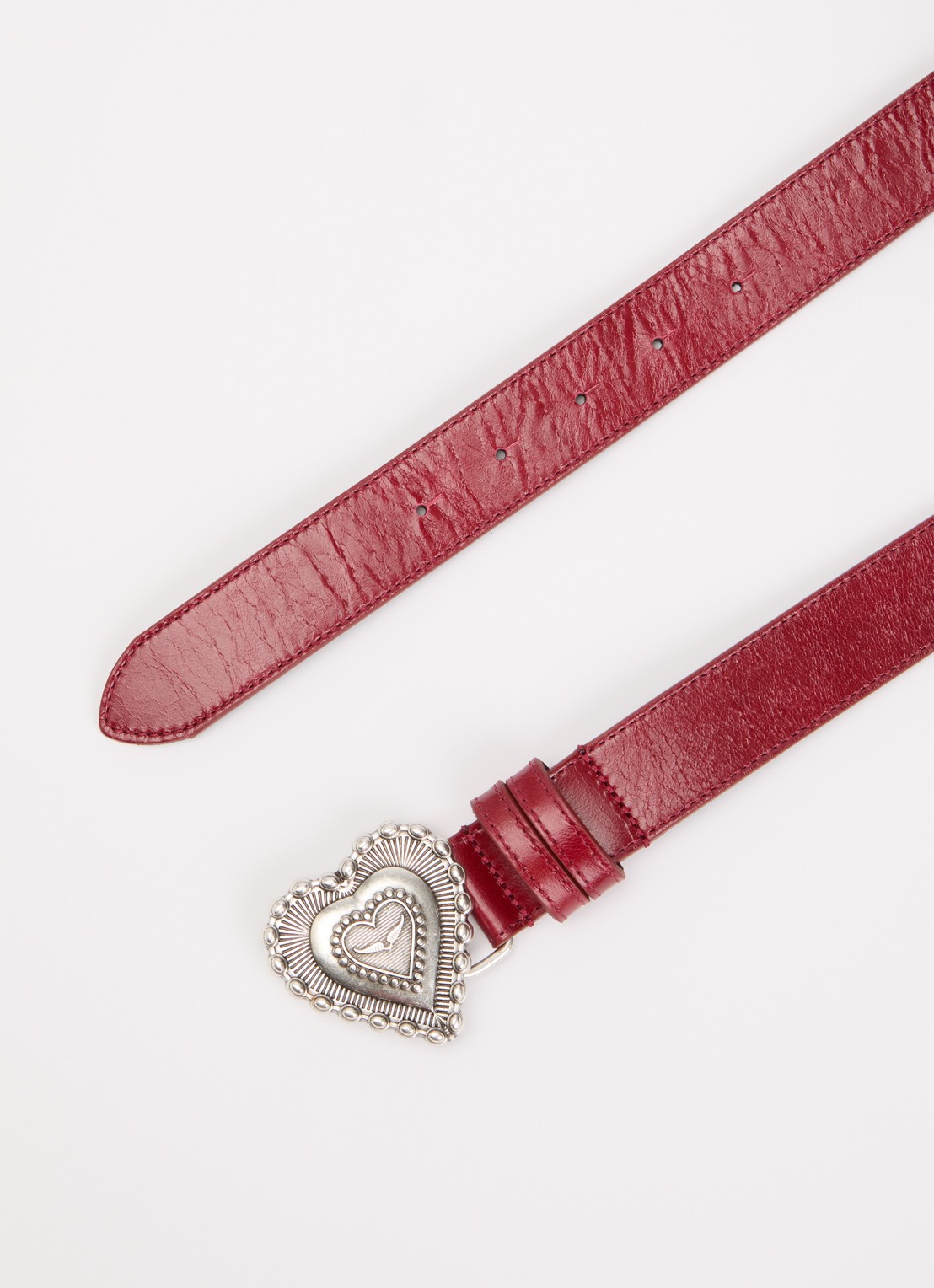 Zadig&Voltaire Santa Fe Crush riem van kalfsleer - detail 2 rood