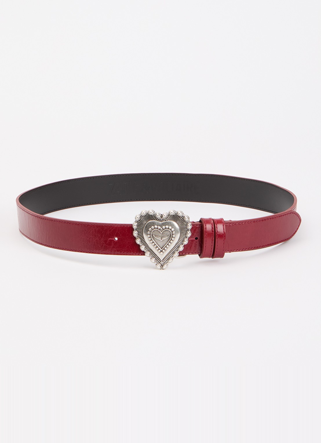 Zadig&Voltaire Santa Fe Crush riem van kalfsleer - voorkant rood