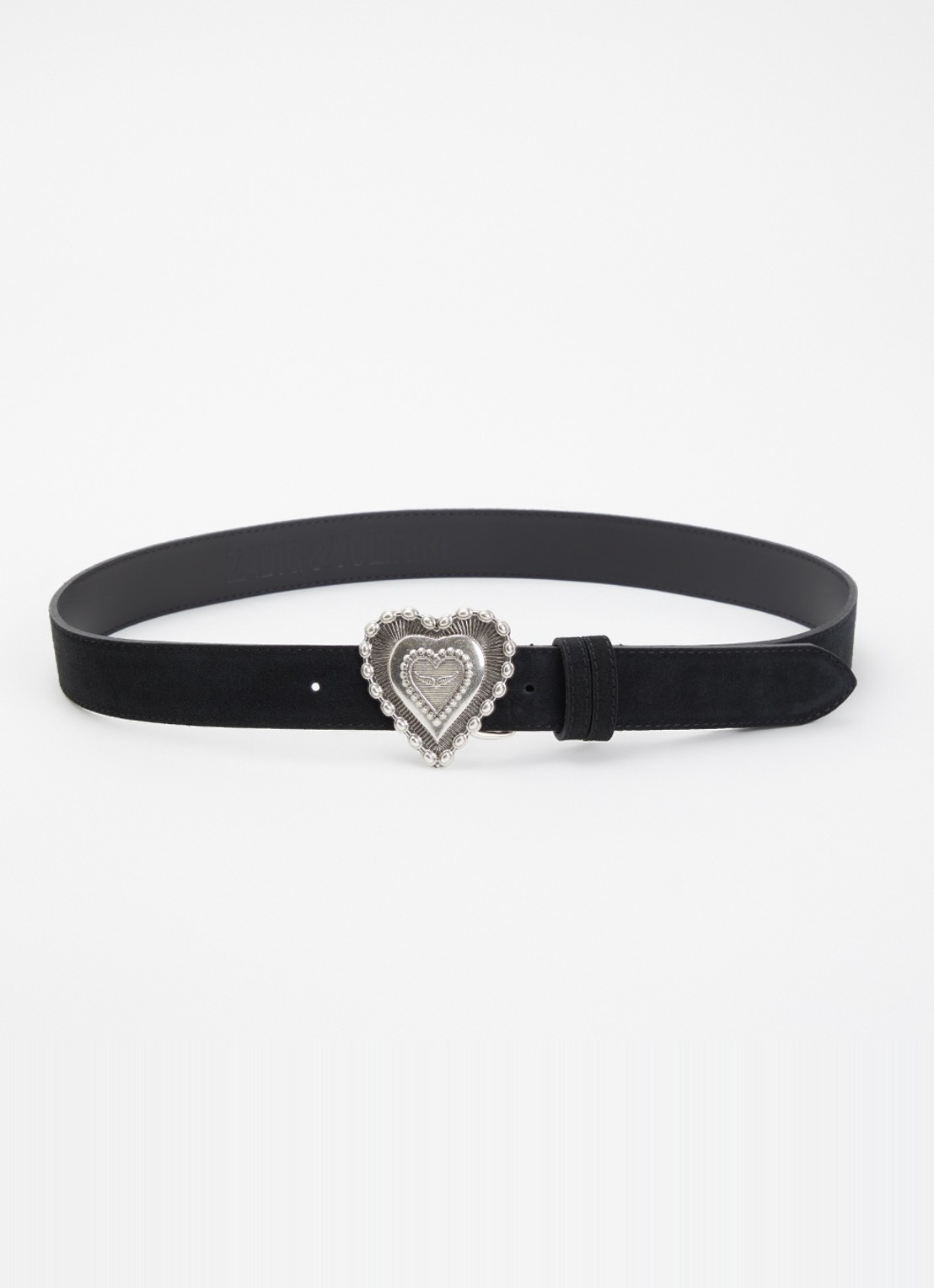 Zadig&Voltaire Santa Fe riem van suède - voorkant zwart