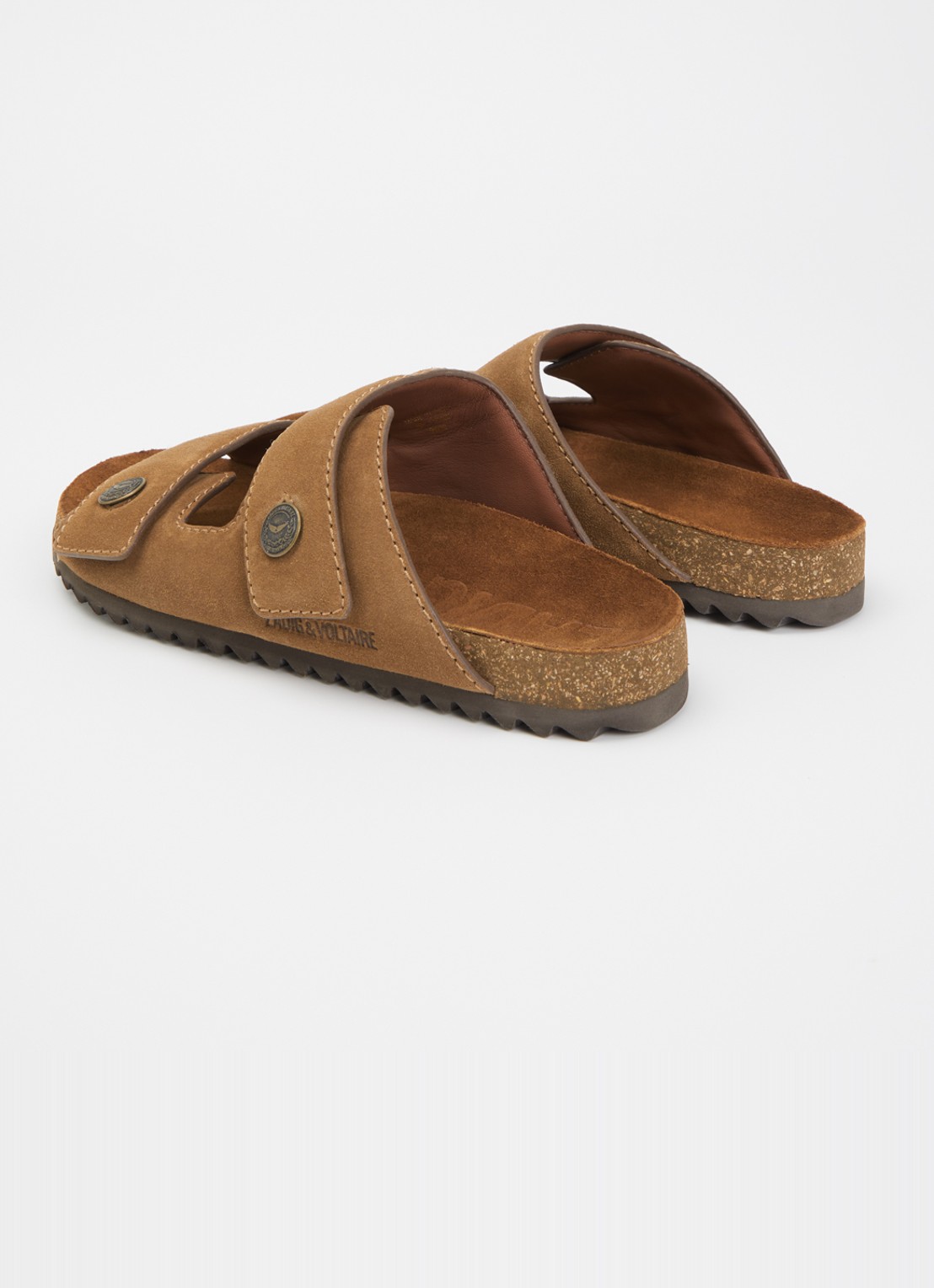 Zadig&Voltaire Santa Fe sandaal van suède - achterkant 5 cognac