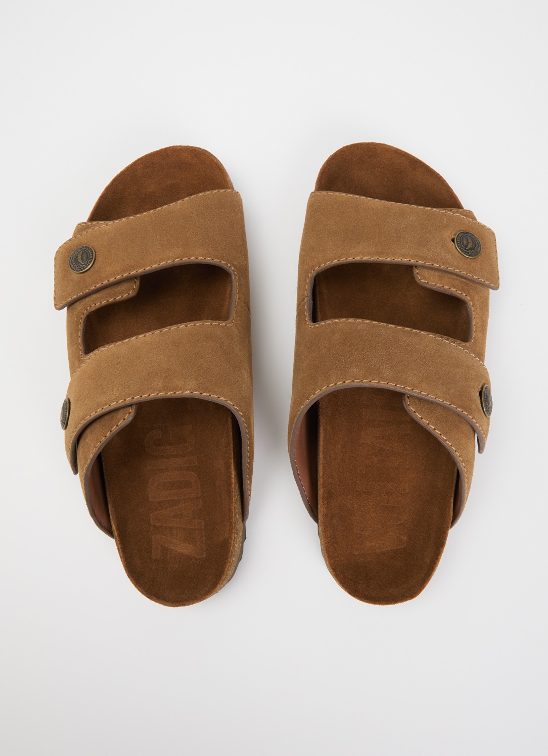 Zadig&Voltaire Santa Fe sandaal van suède - detail 2 cognac