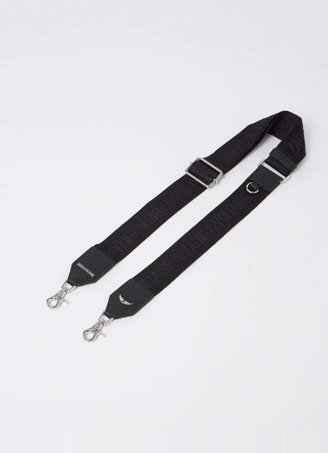 Zadig&Voltaire Schouderriem met leren details - voorkant 2 donkerroze