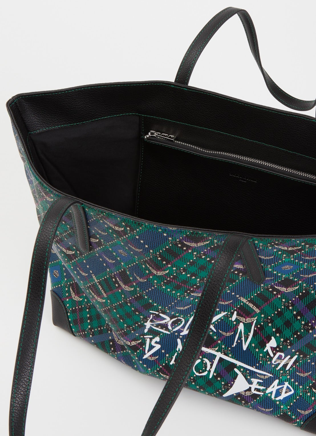 Zadig&Voltaire Schoudertas met logoprint - detail groen