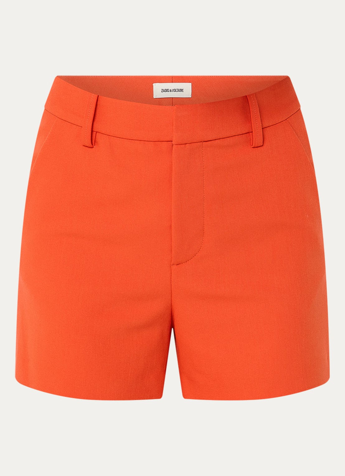 Zadig&Voltaire Sidou high waist straight fit korte broek  - voorkant 2 oranjerood