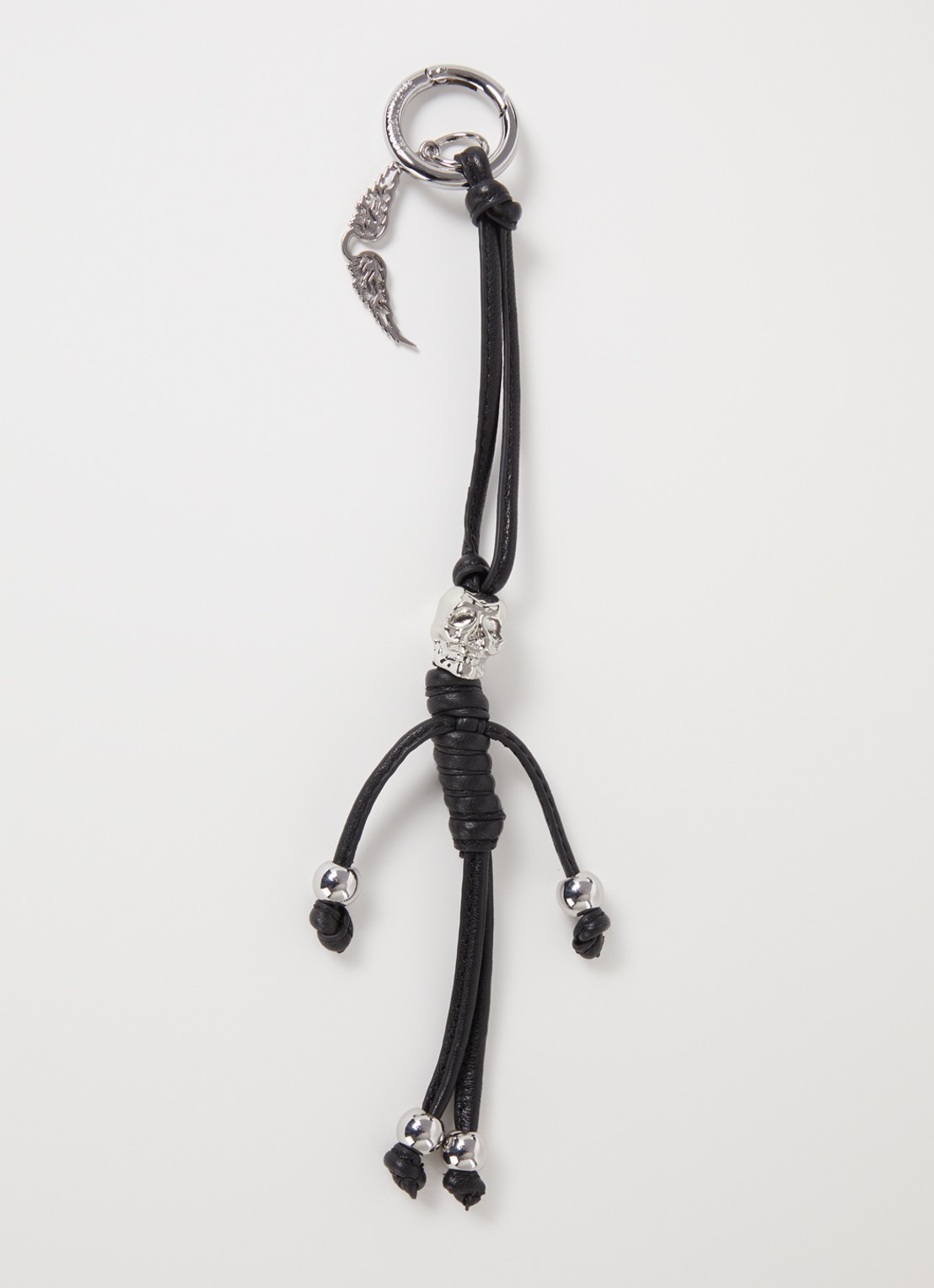 Zadig&Voltaire Skull sleutelhanger van lamsleer - voorkant zwart