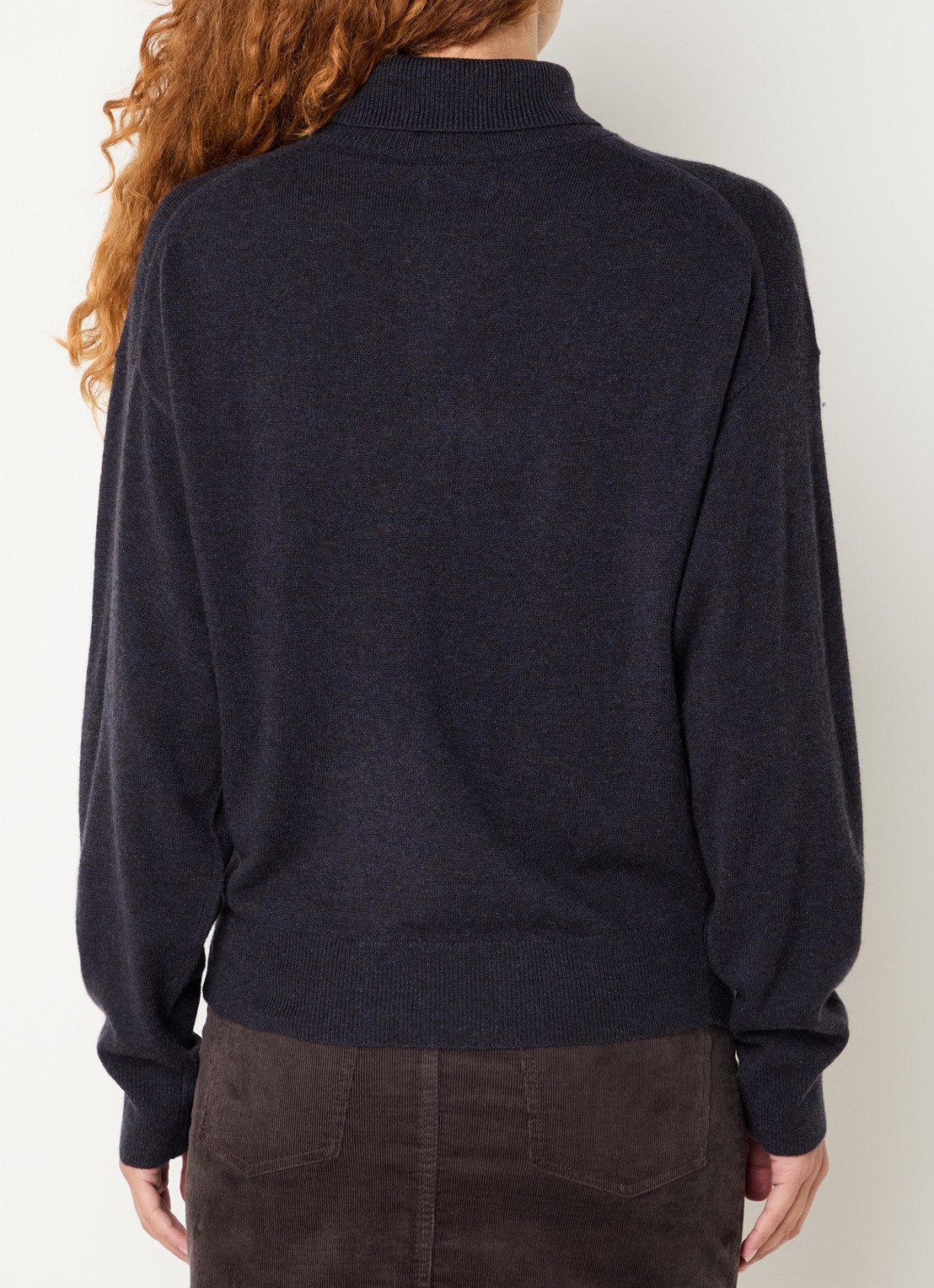 Zadig&Voltaire Souly fijngebreide coltrui in kasjmierblend - achterkant donkerblauw
