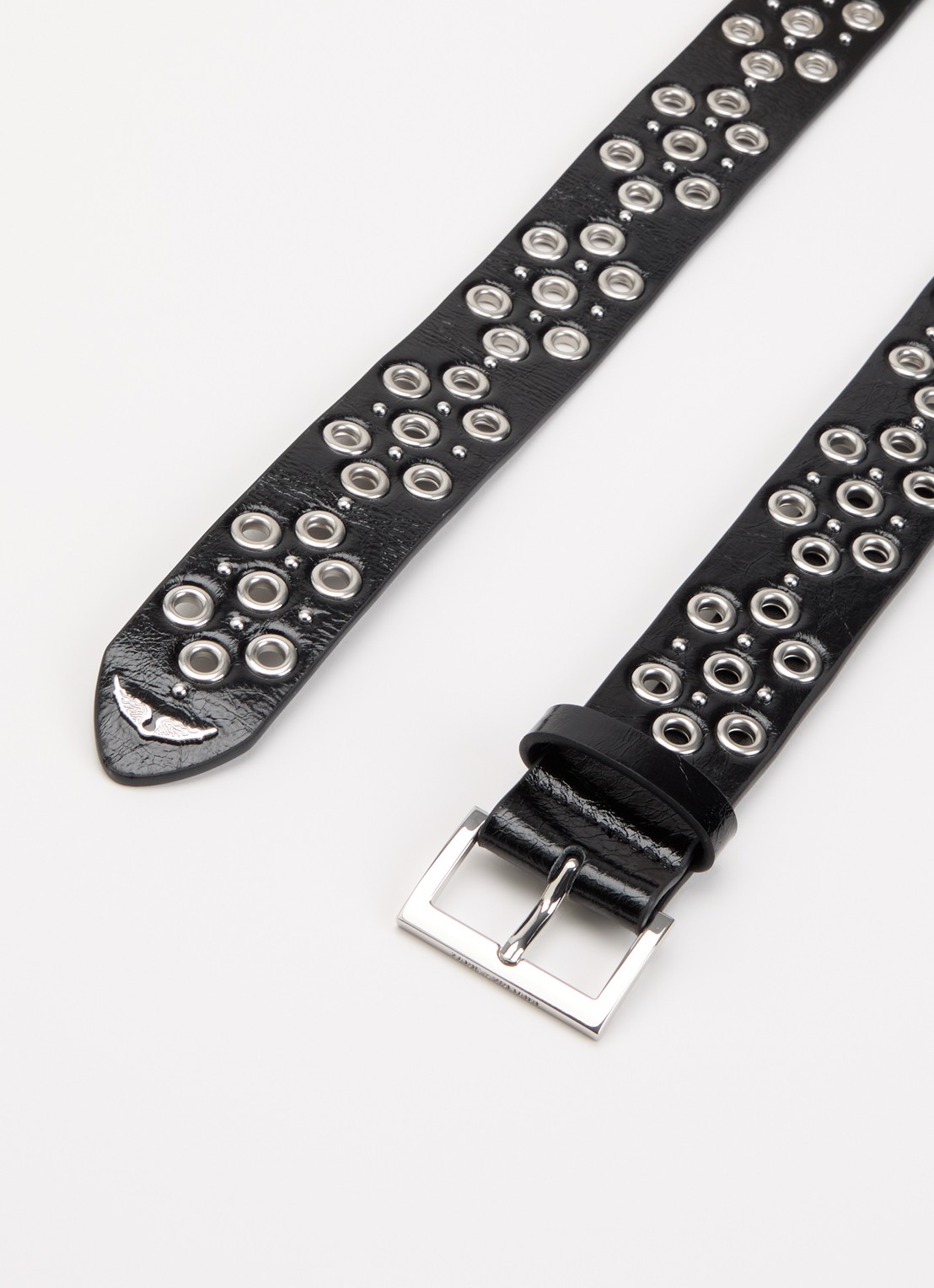 Zadig&Voltaire Starlight riem van leer - detail 2 zwart