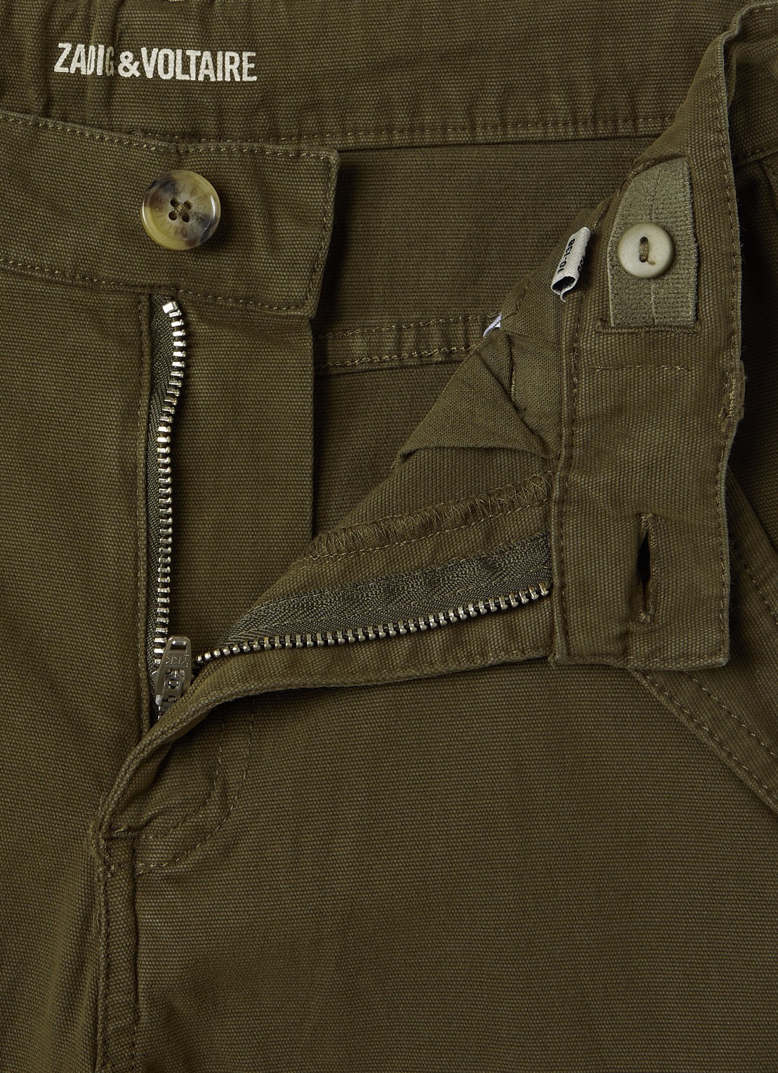 Zadig&Voltaire Straight fit chino met steekzakken - detail 3 legergroen