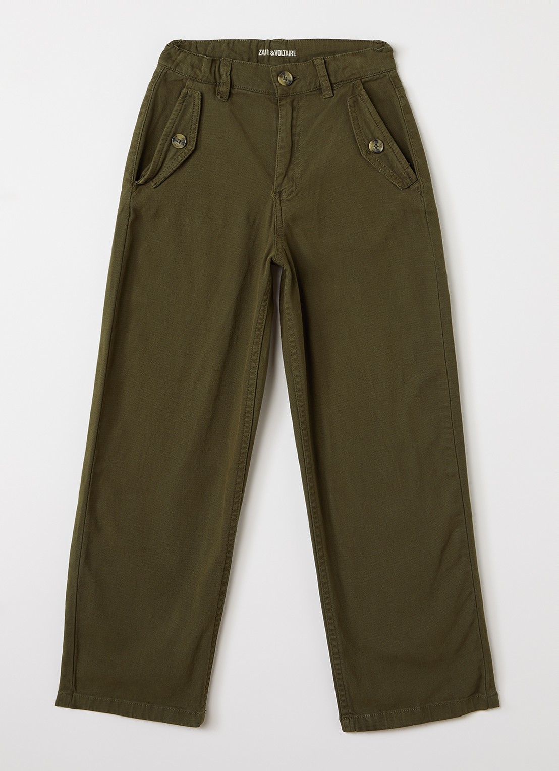 Zadig&Voltaire Straight fit chino met steekzakken - voorkant legergroen