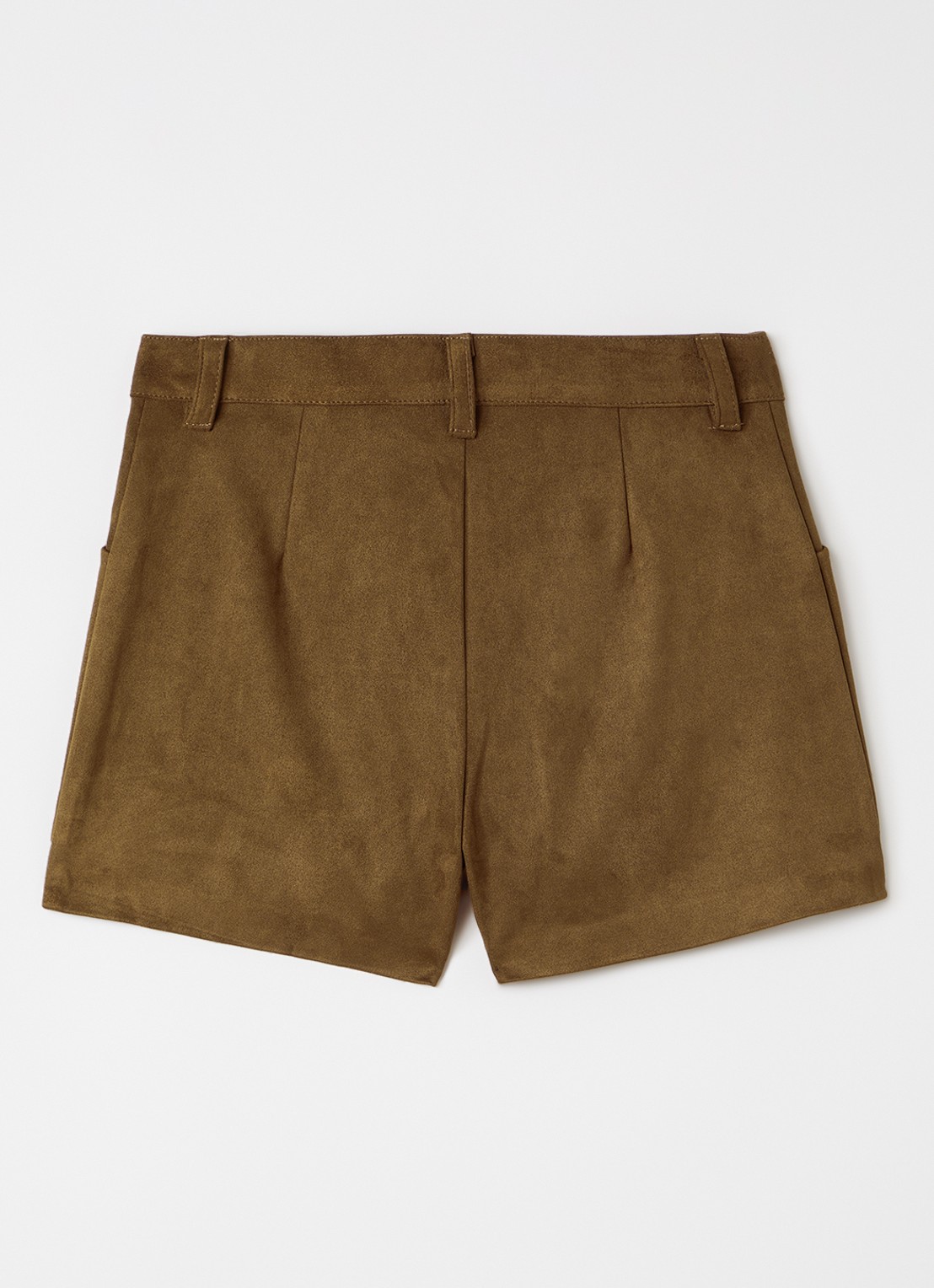 Zadig&Voltaire Straight fit korte broek van imitatiesuède - voorkant 3 bruin