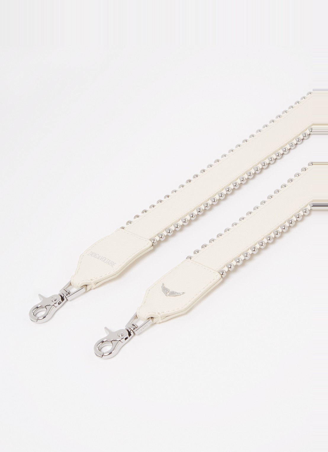 Zadig&Voltaire Studs Piping schouderriem van kalfsleer - detail 2 creme