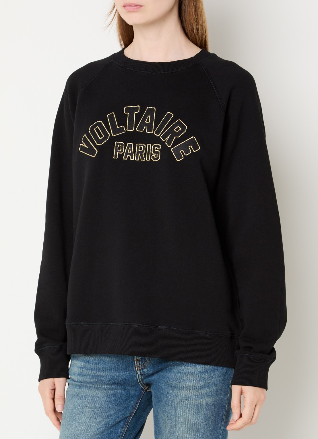 Zadig&Voltaire Sunca sweater met logoborduring - detail zwart